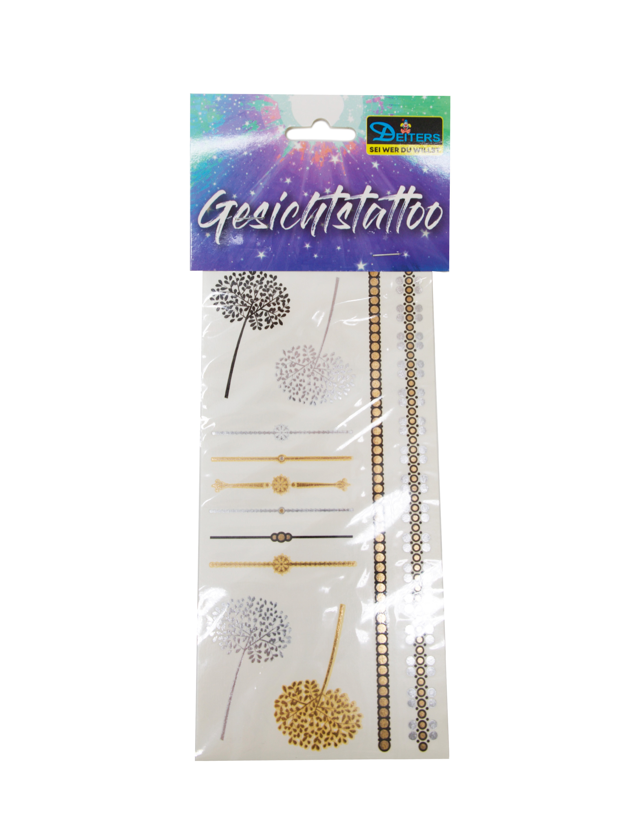 Tattoo Pusteblumen Metallic gold/silber