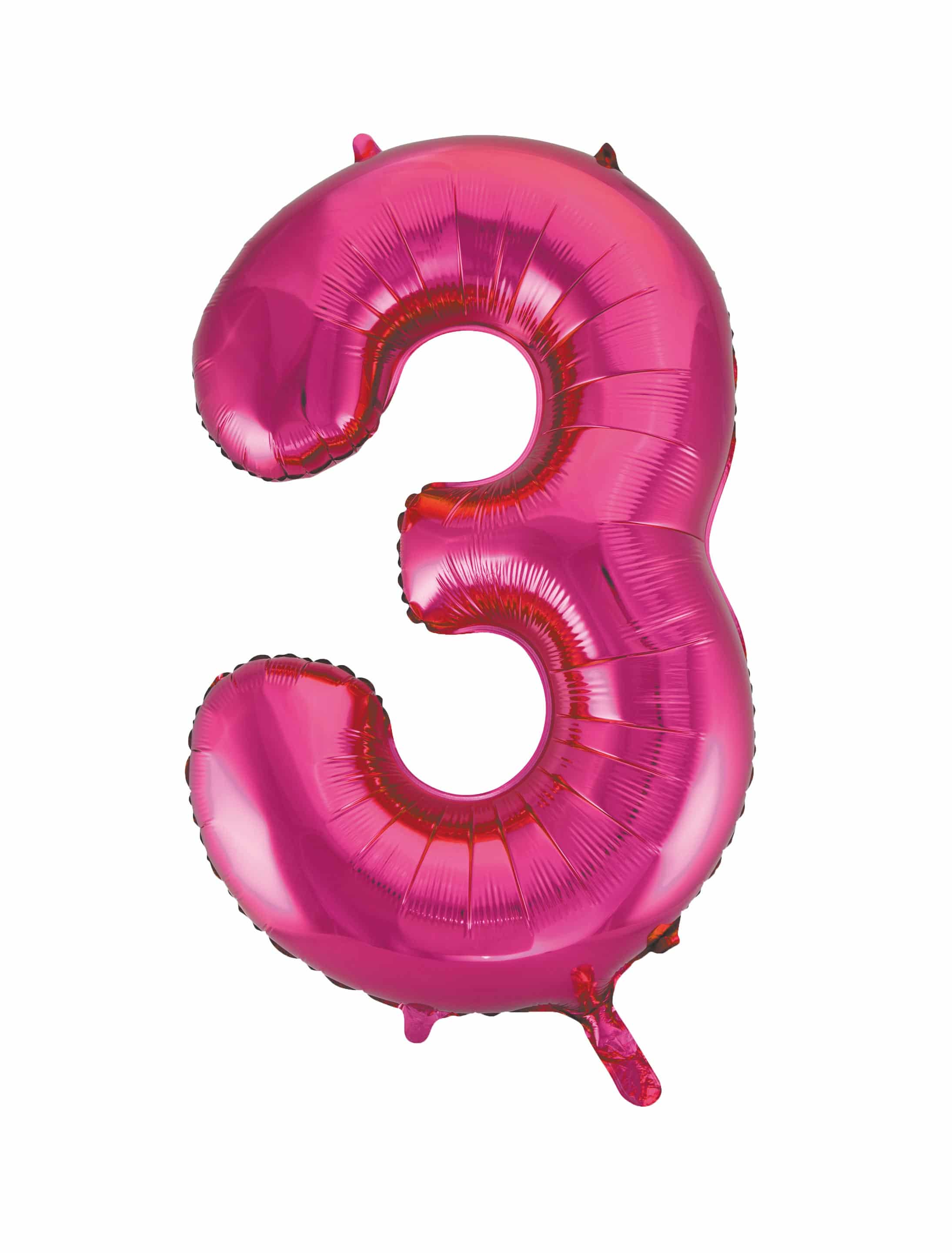 Folienballon Zahl 3 L pink