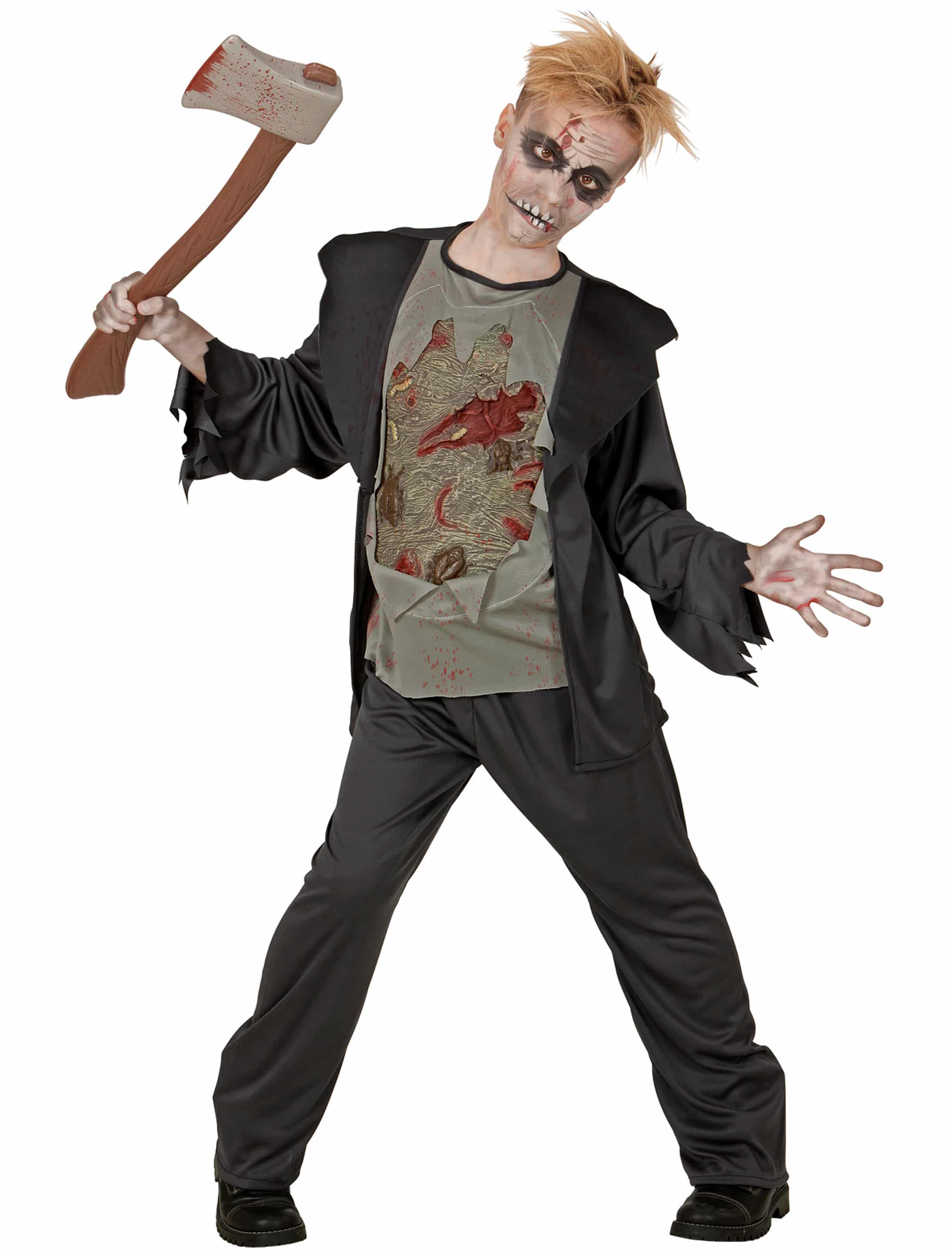 Zombie Kinder 2-tlg. schwarz/braun 140