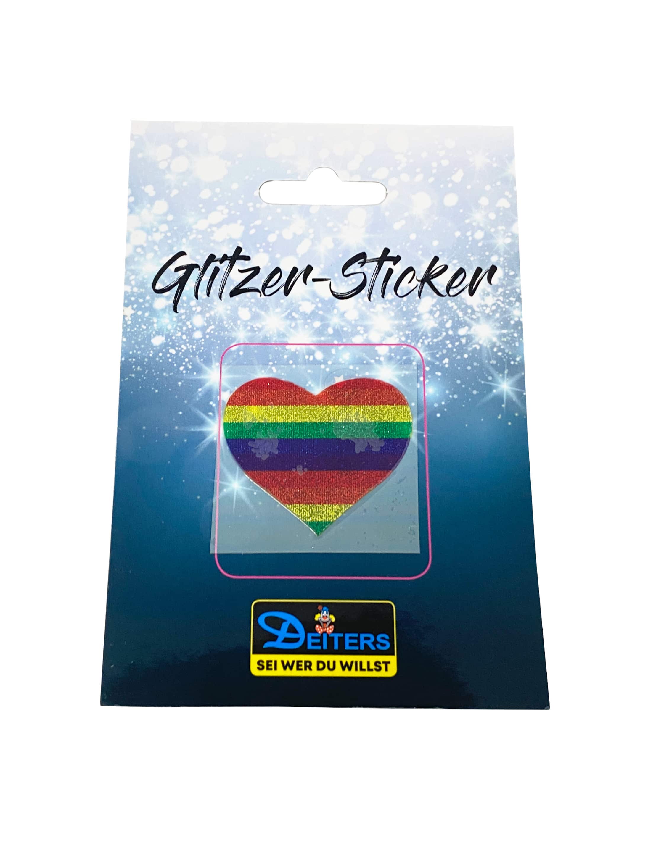 Tattoo Regenbogenherz mit Glitzer