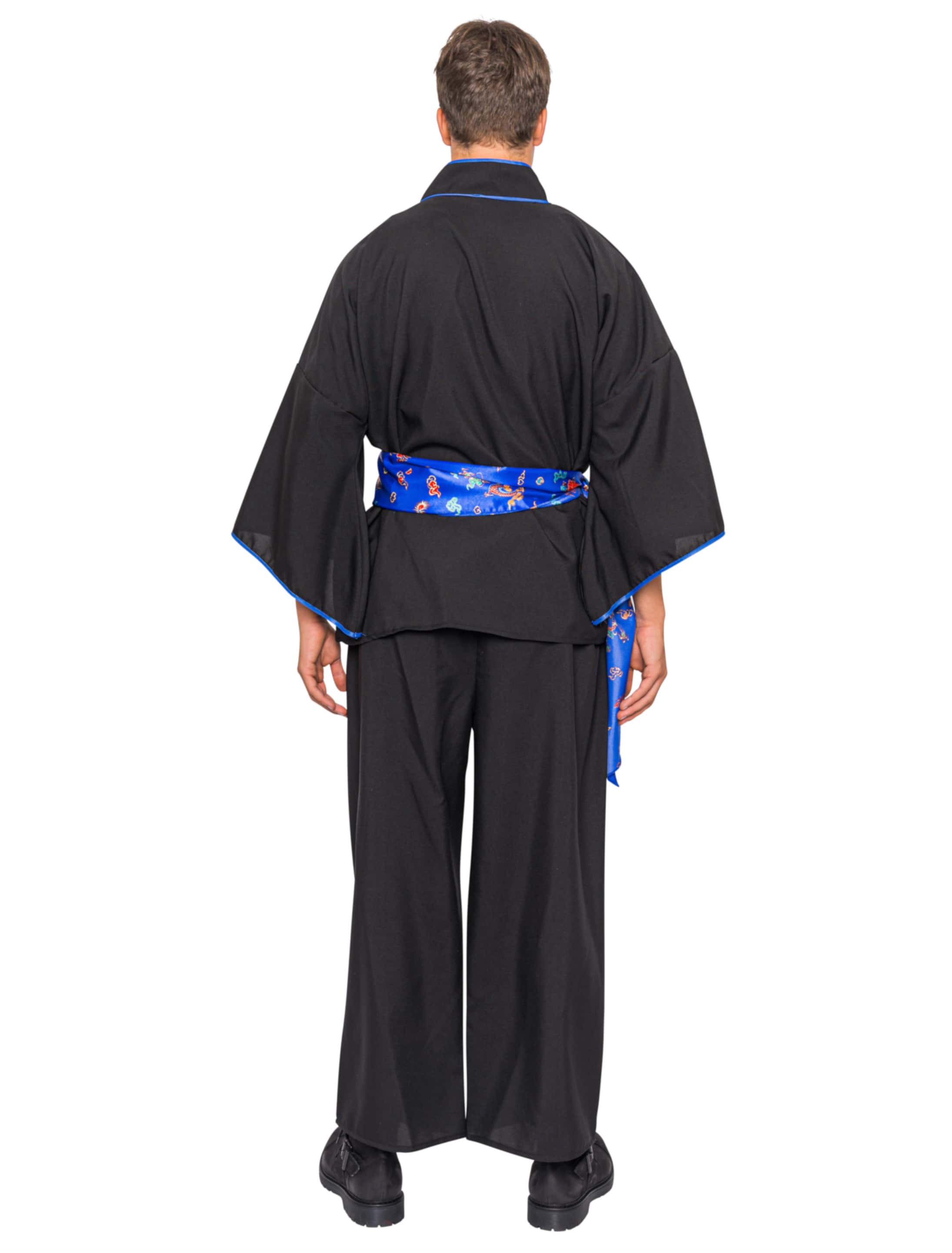 Yukata Herren 3-tlg. Herren schwarz/blau 2XL