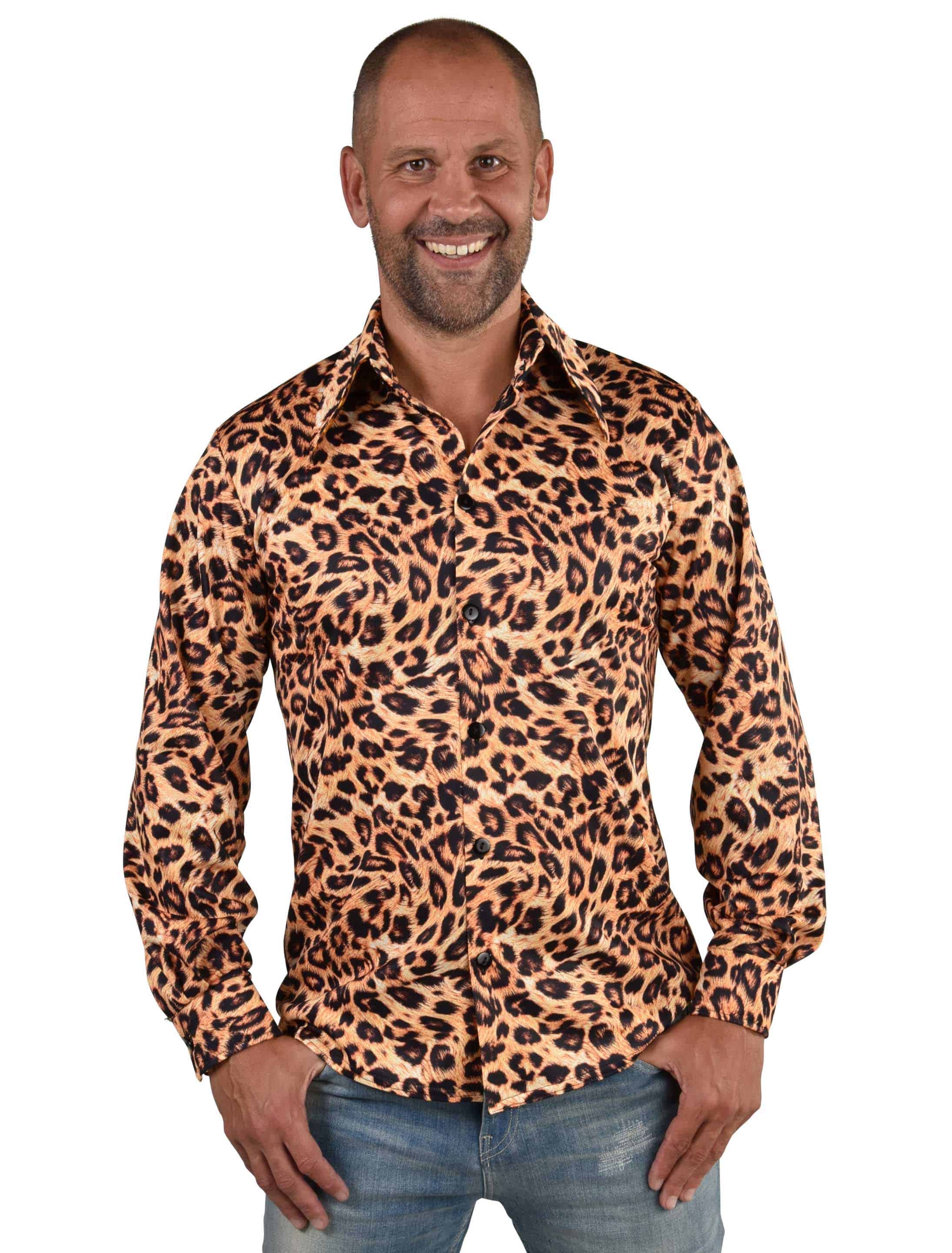 Hemd 70er Herren braun L/XL