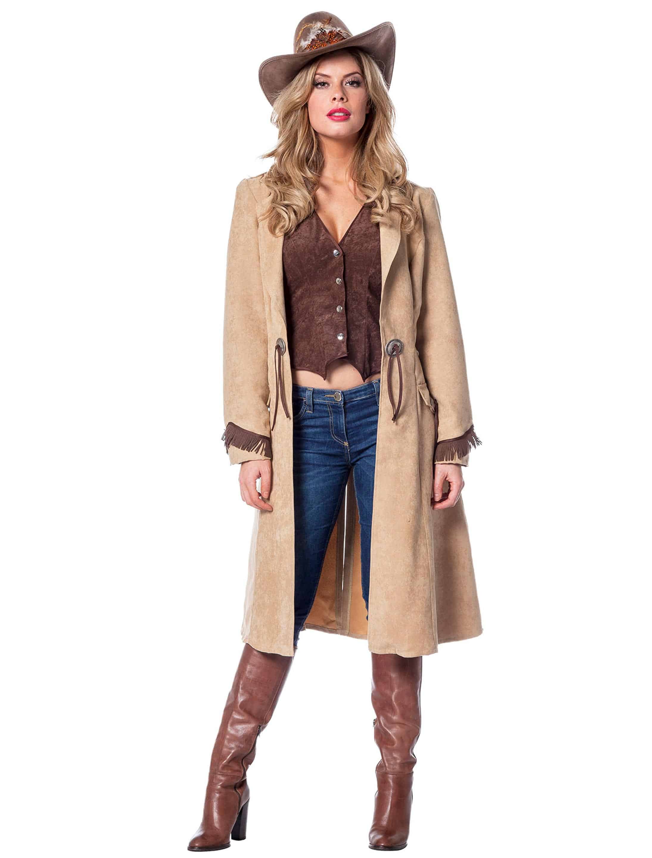Mantel Cowgirl mit Weste braun 36