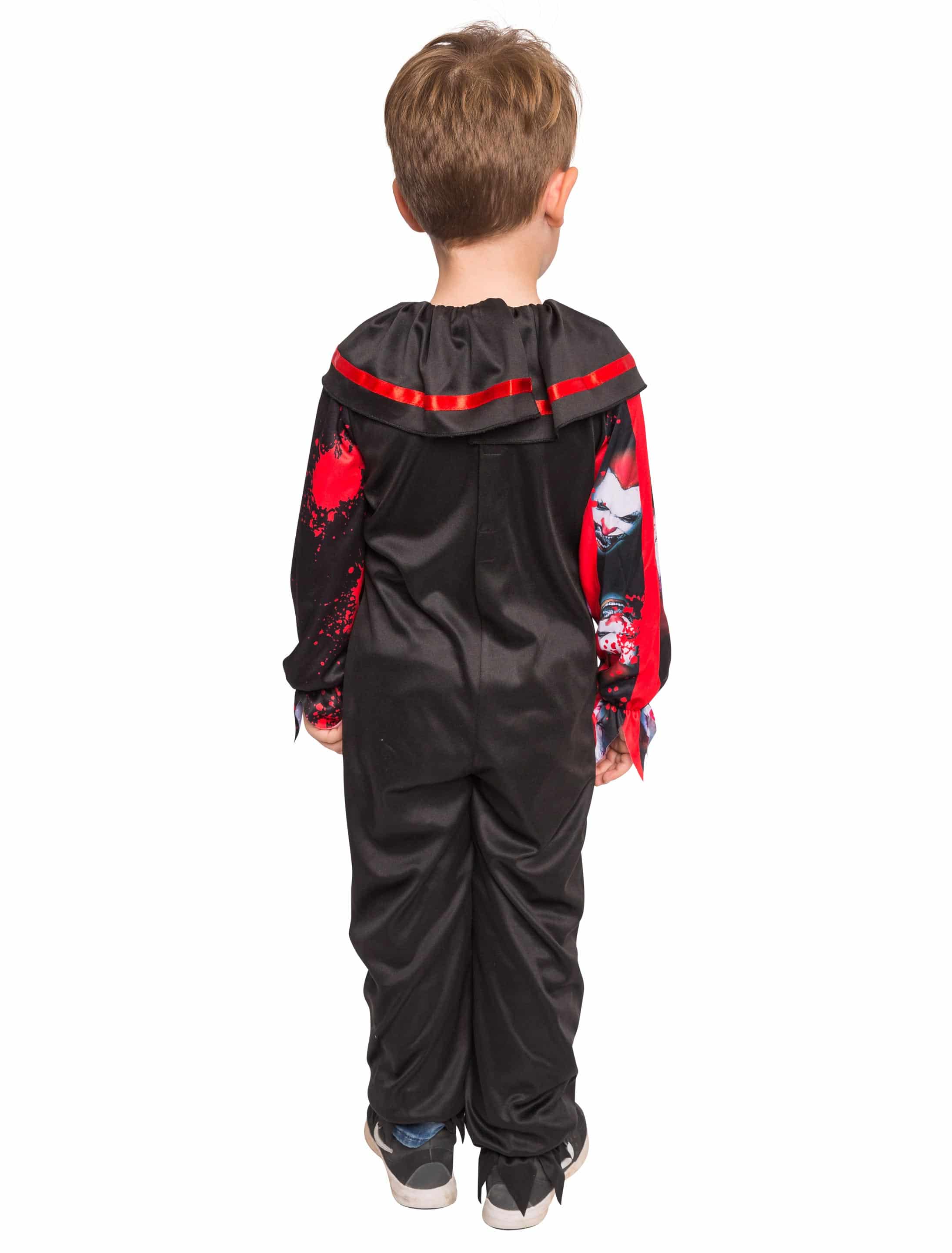 Jumpsuit Gruselclown Kinder schwarz/rot 5-6 Jahre