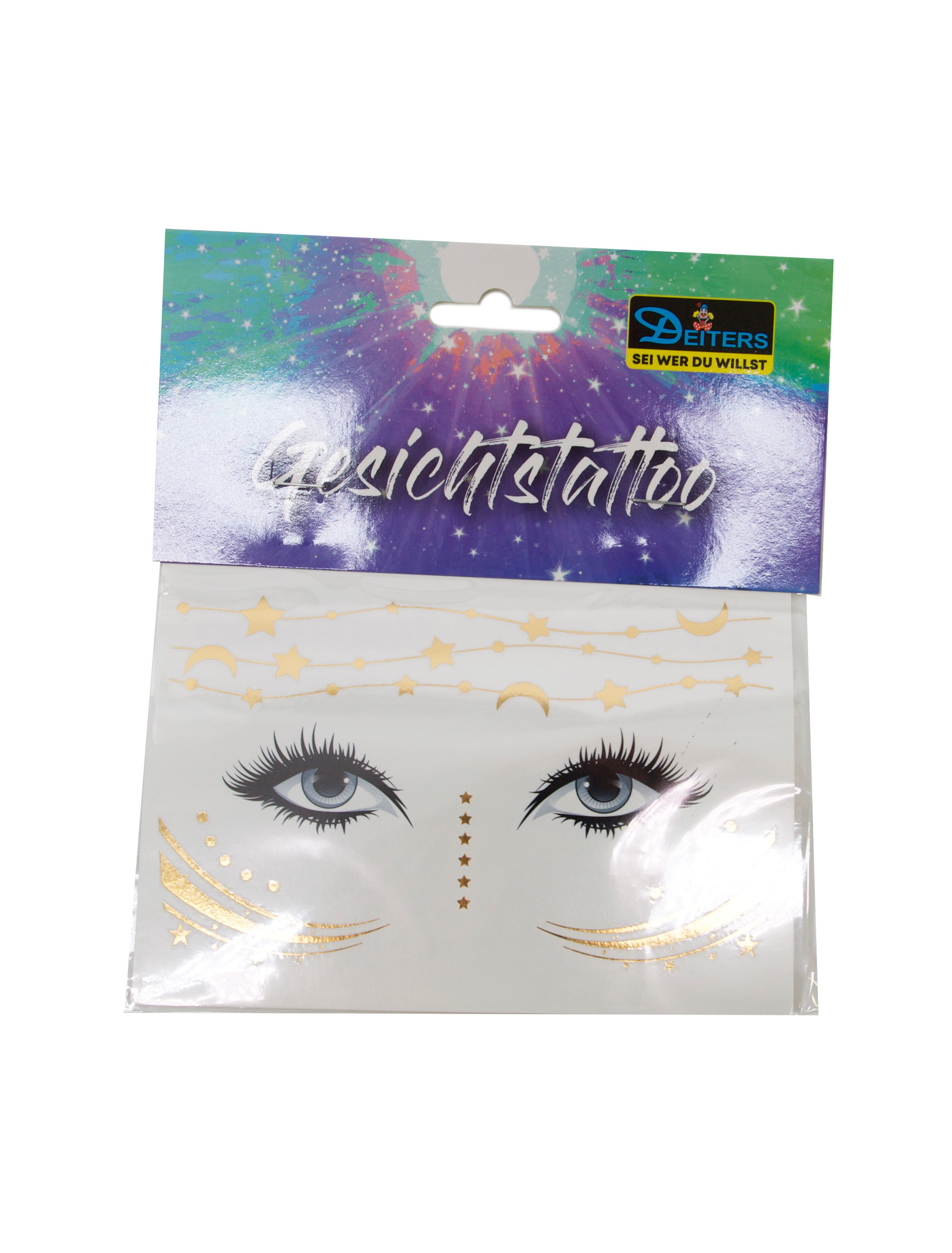 Gesichtstattoo Astrology Metallic gold