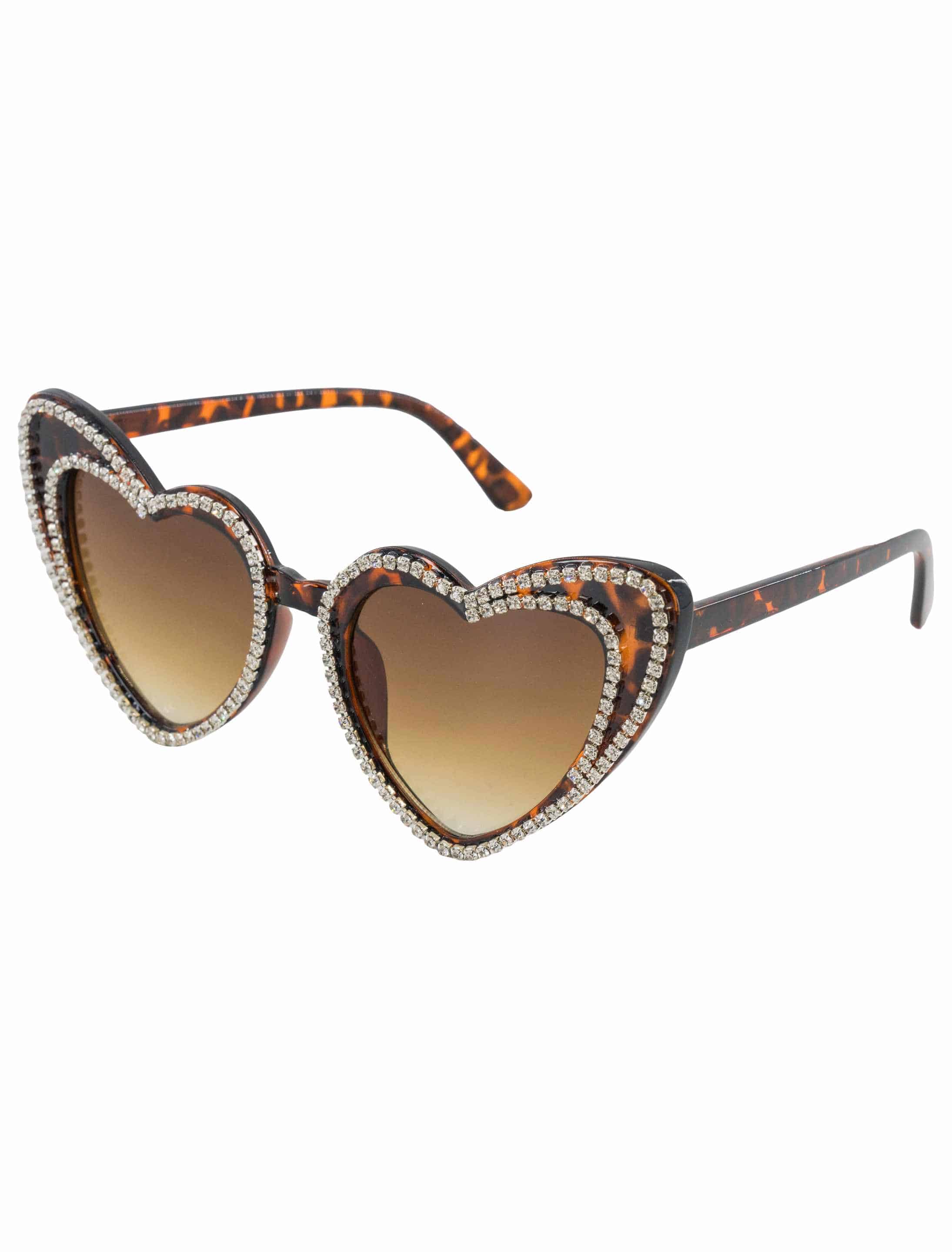 Brille Leoprint mit Strass braun