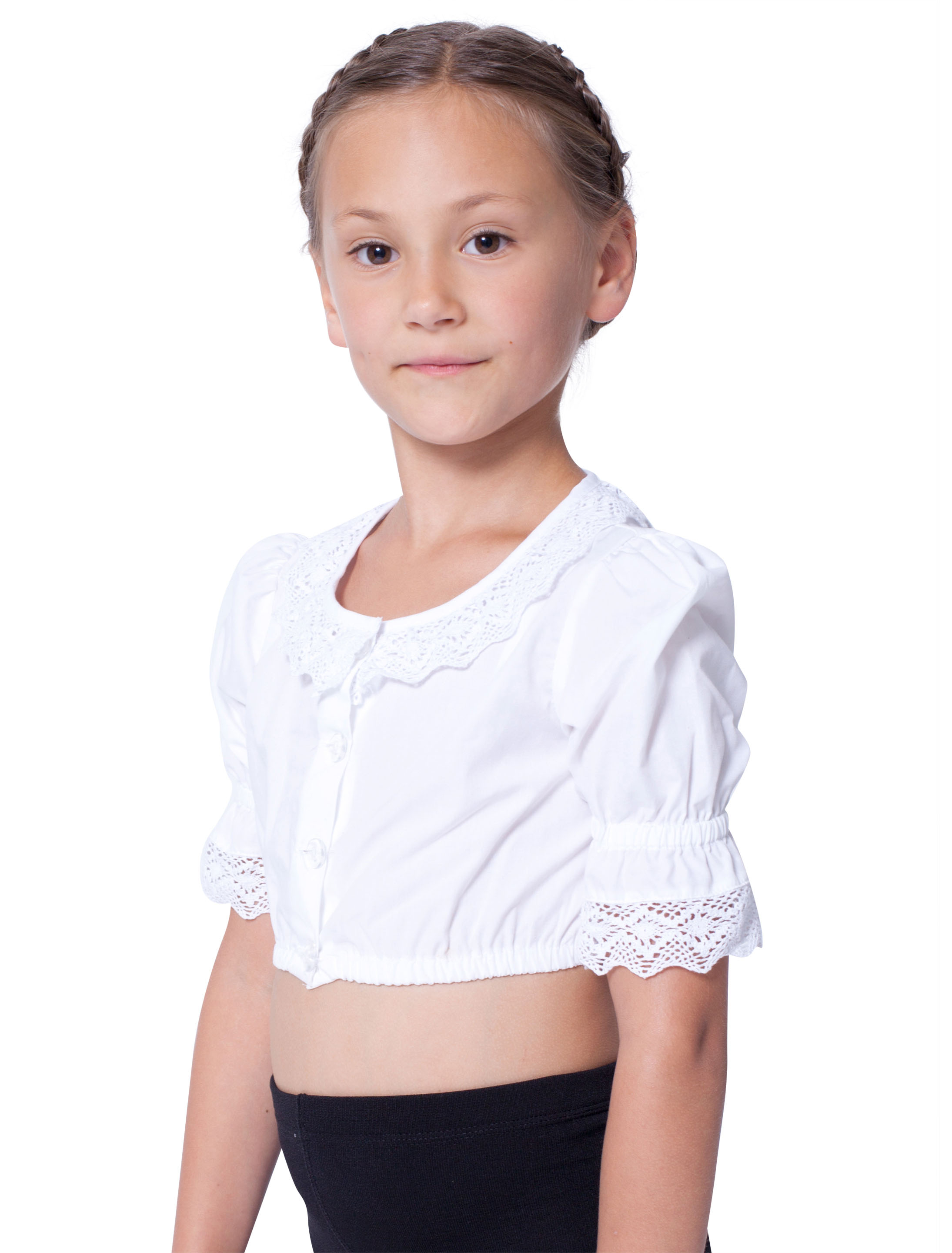 Dirndlbluse Kinder weiß 104