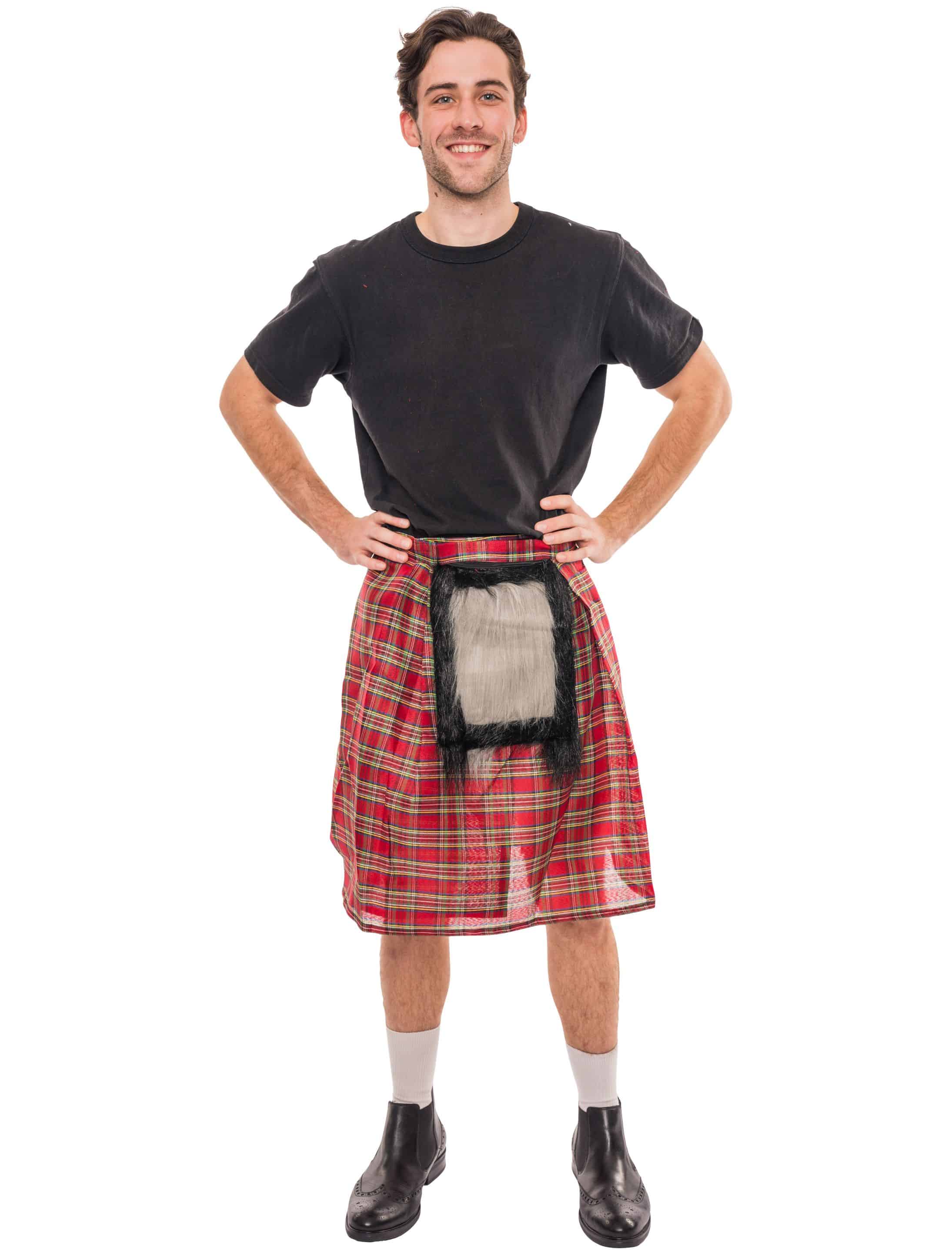 Kilt  Herren schwarz/rot one size