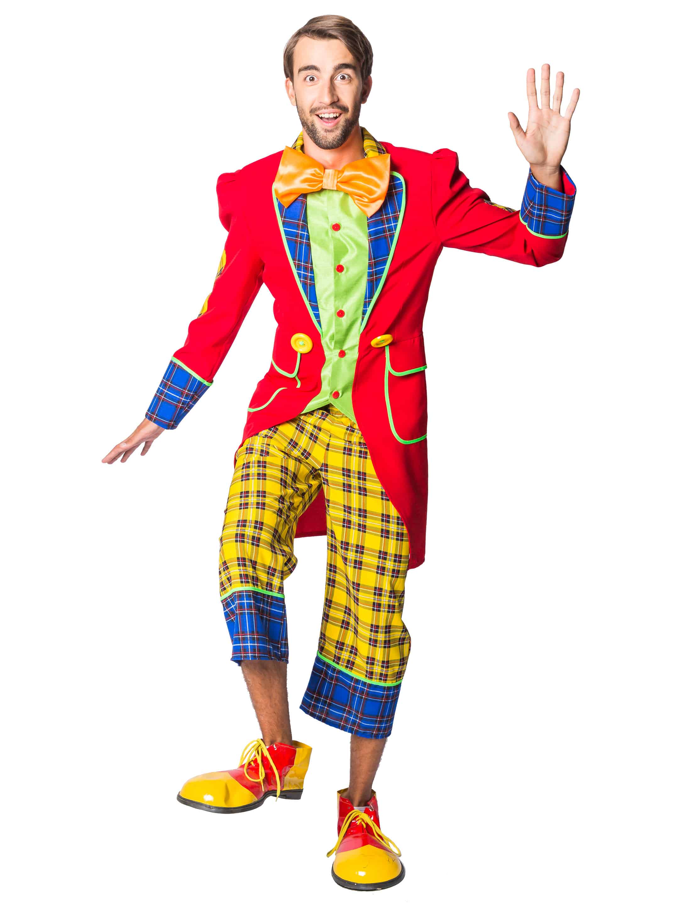 Anzug Clown Pepe Herren 3-tlg. Herren bunt S