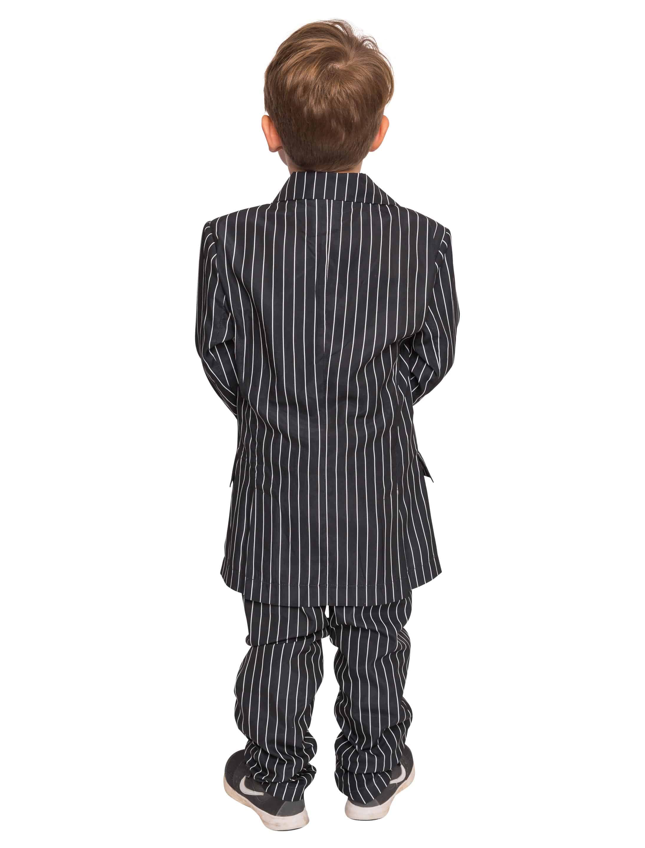 Anzug mit Nadelstreifen Kinder 2-tlg. schwarz/weiß 152