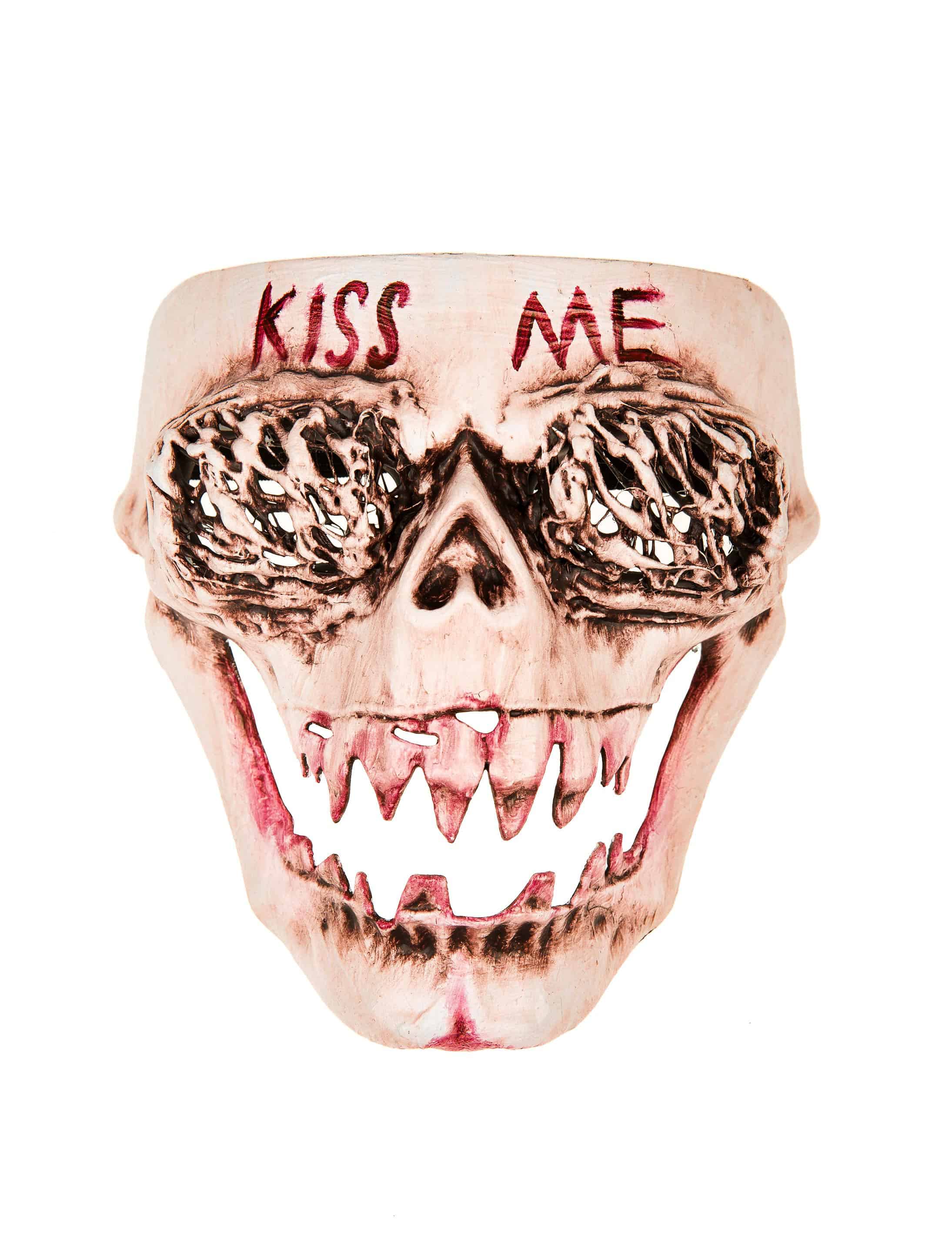 Maske Totenkopf Kiss Me cremeweiß