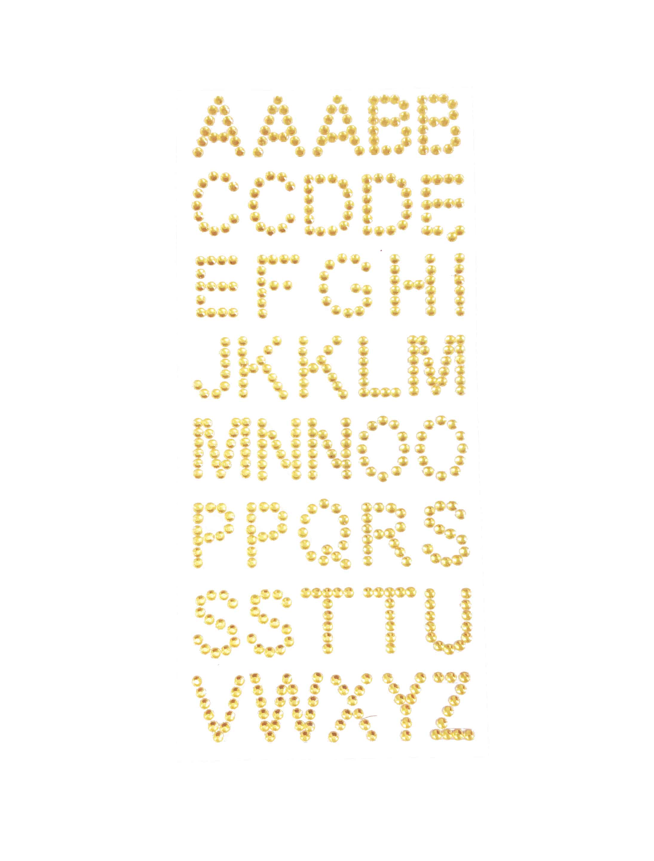 Strasssticker A-Z 40 Stk. gold