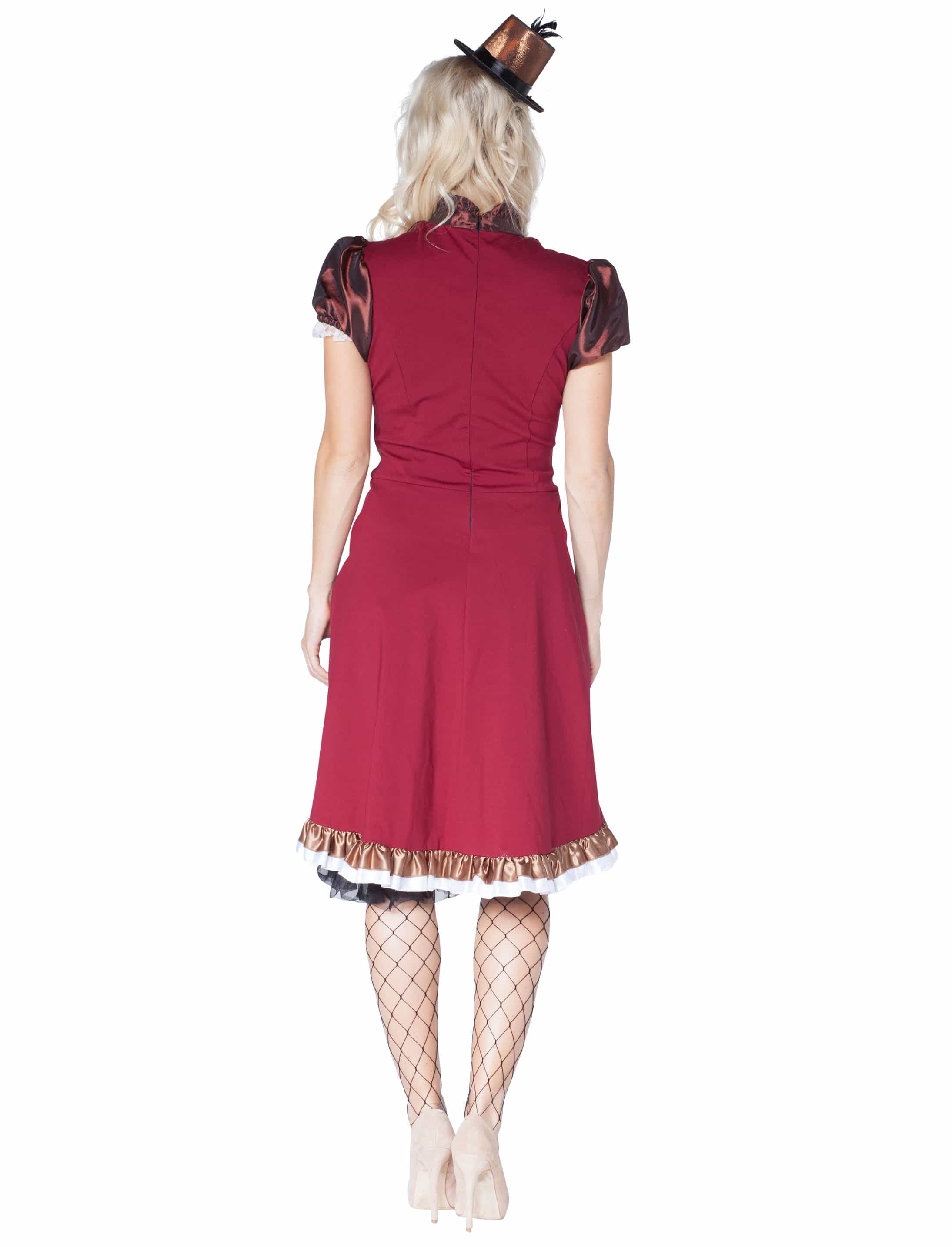 Kleid Steampunk braun/rot 44