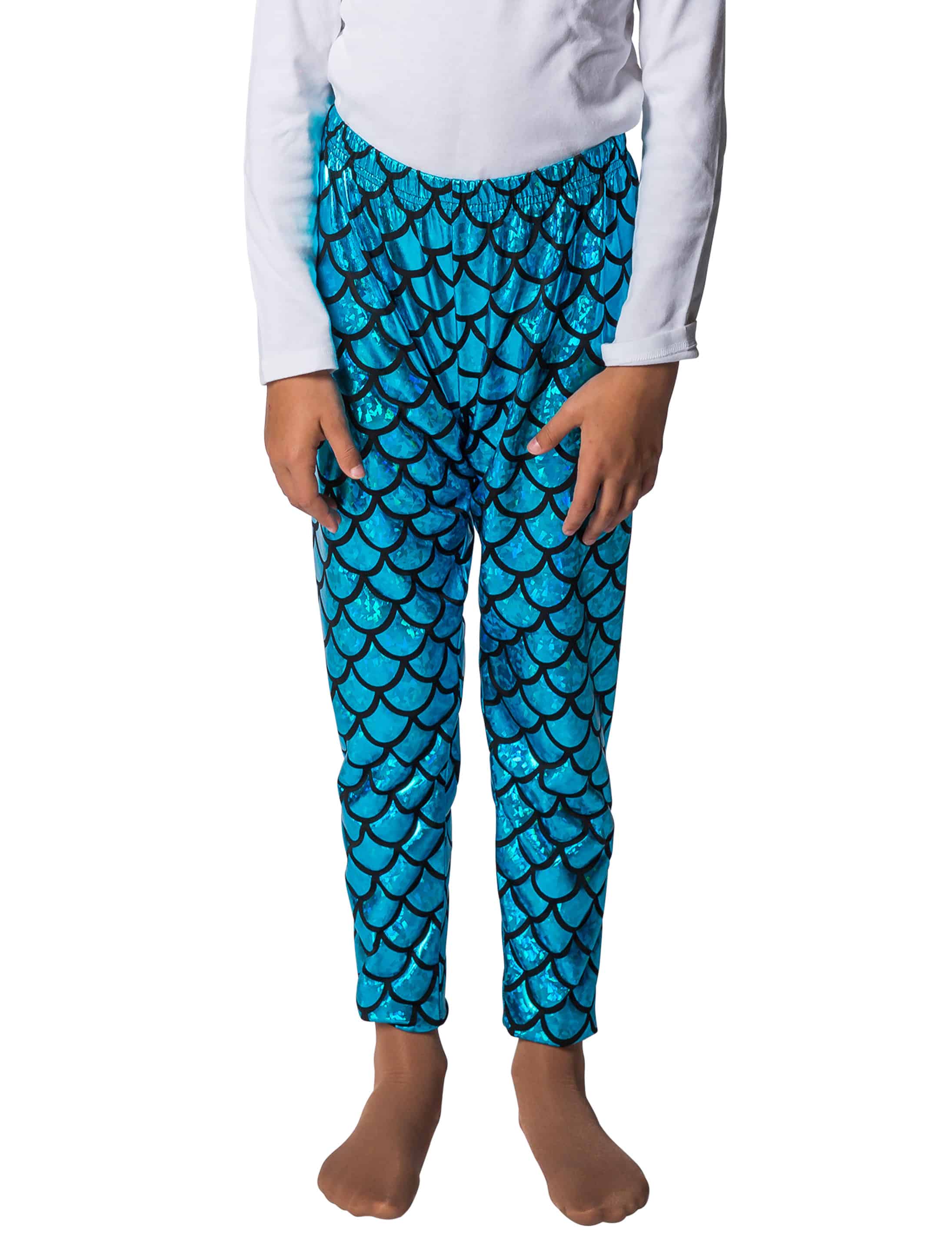 Leggings Meerjungfrau Kinder blau 140-152