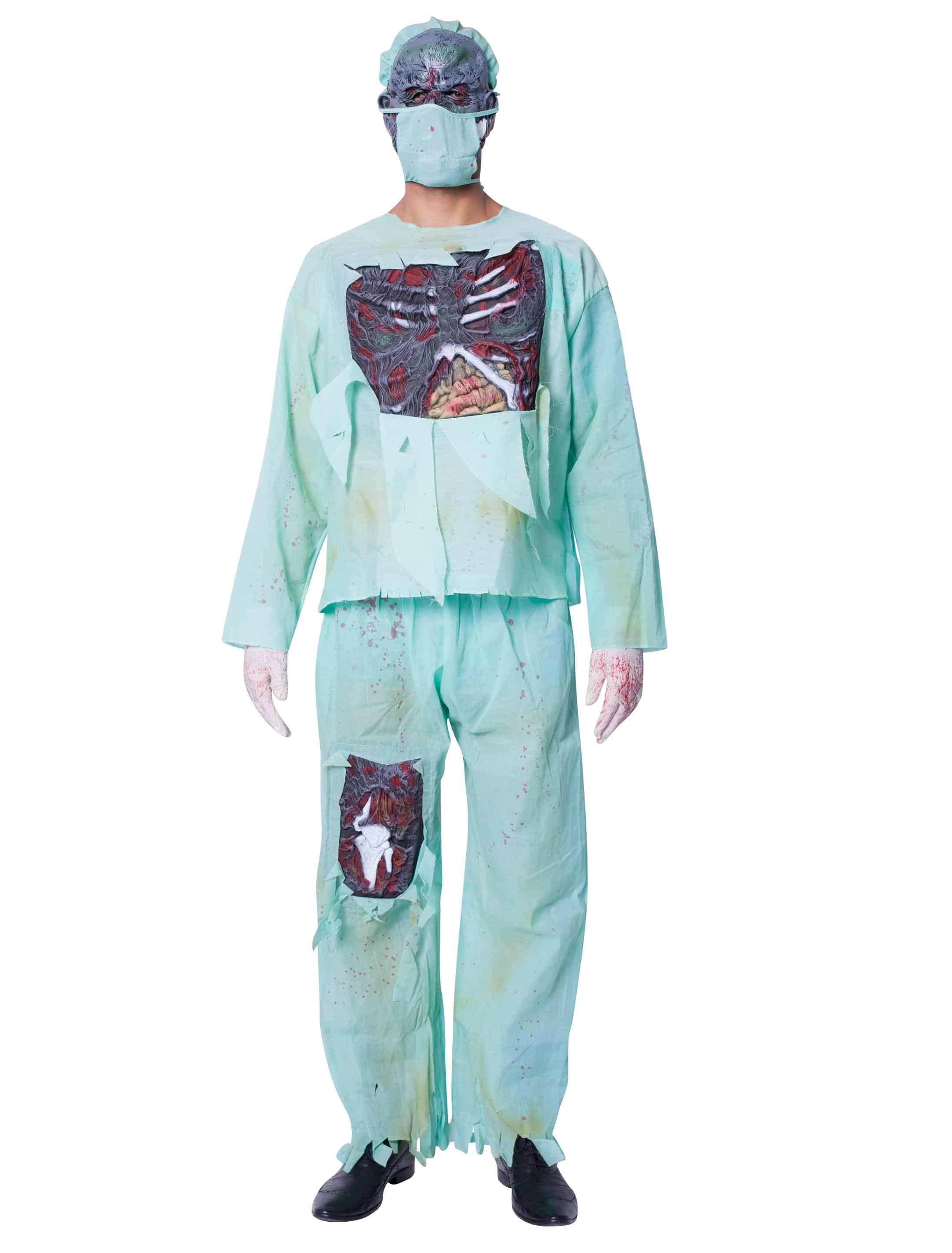 Zombie Doktor 5-tlg. grün M Zombie Doktor 5-tlg. grün M