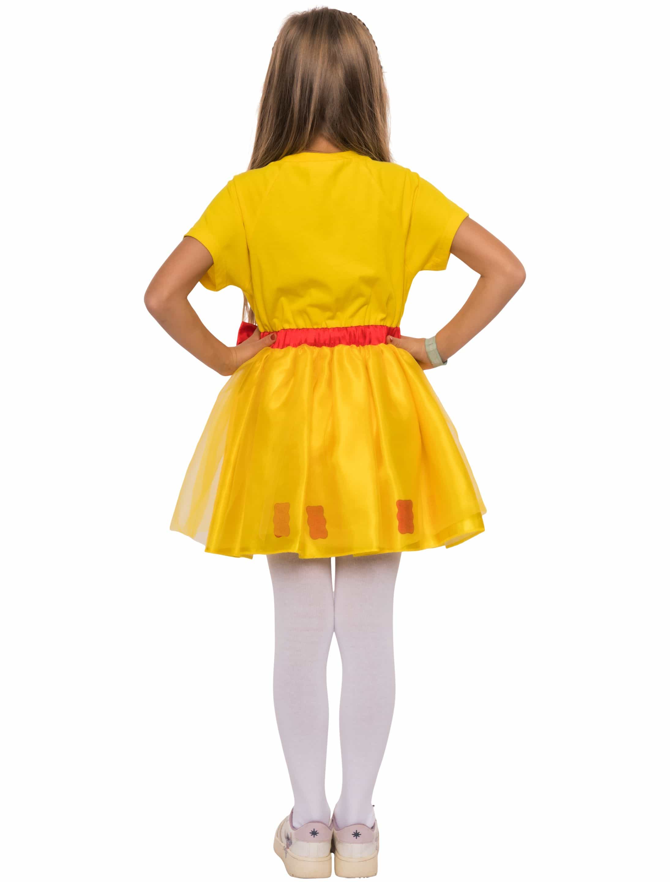 Kleid HARIBO Goldbären mit Schleife Kinder gelb 116/128