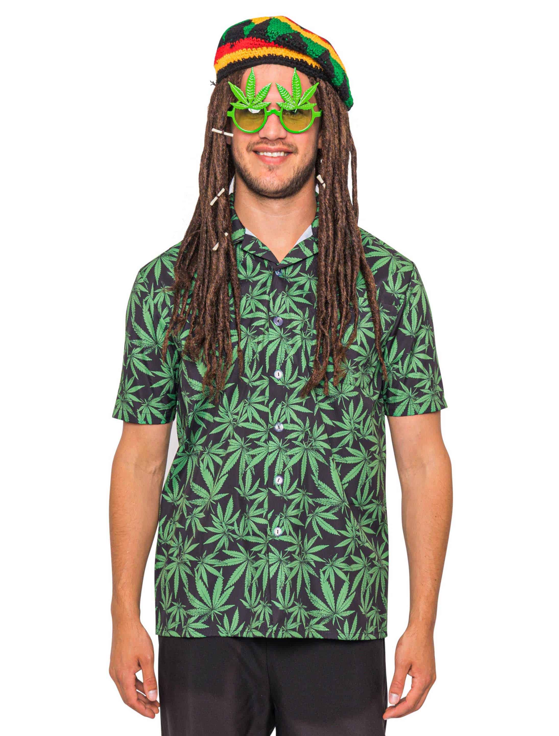 Hemd Cannabis Herren grün 2XL