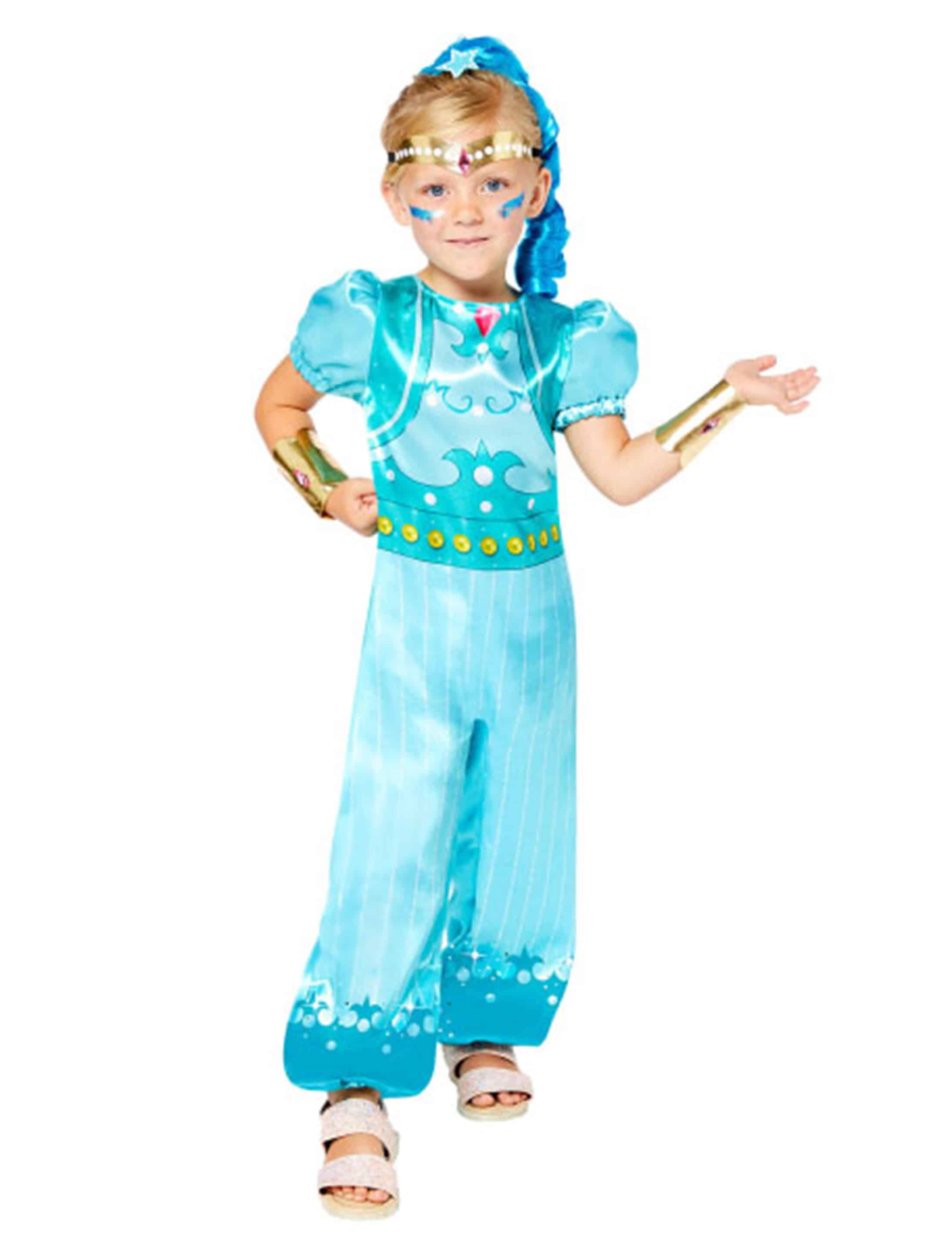 Kostüm Shine 4-tlg. Kinder türkis 4-6 Jahre