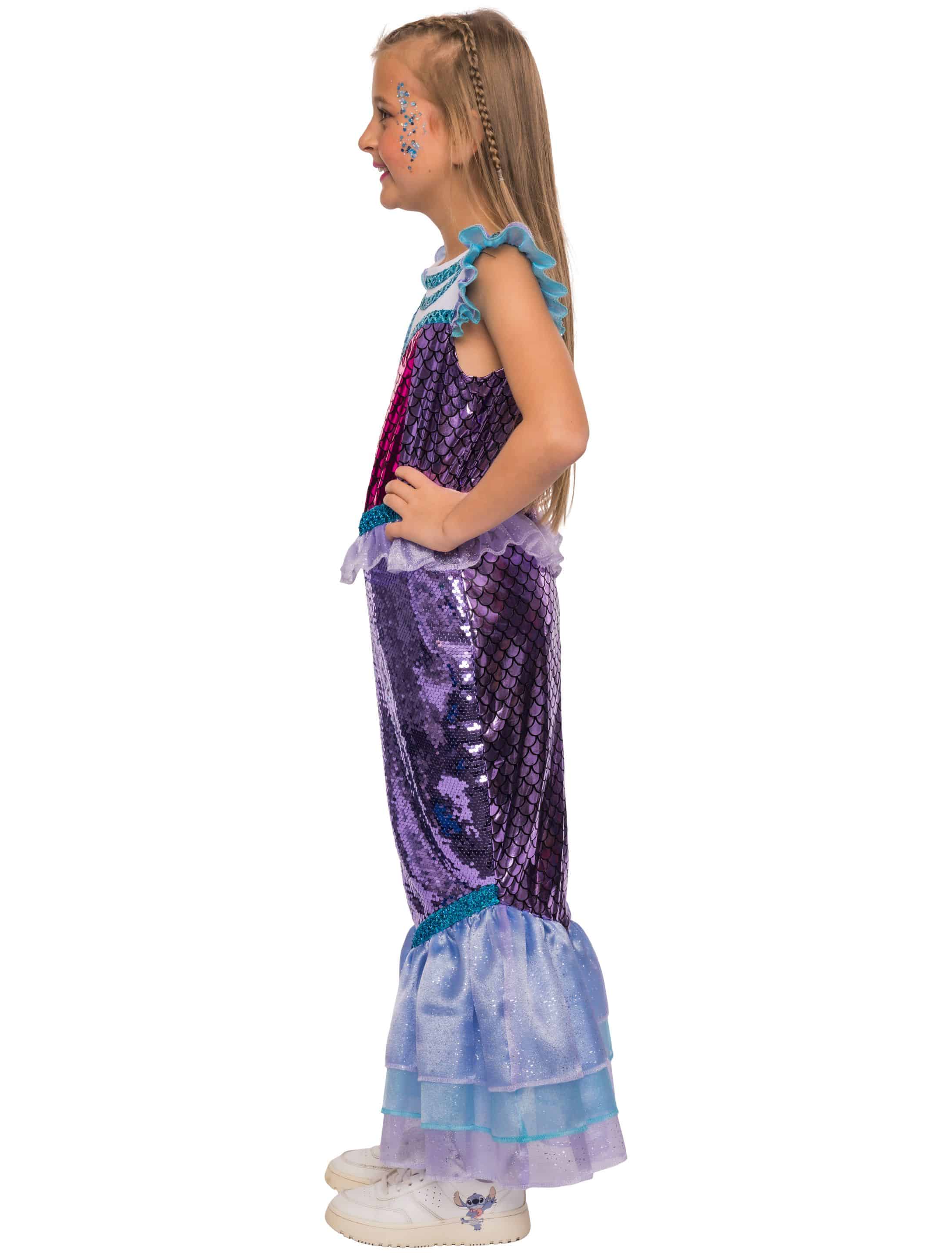 Kleid Meerjungfrau Mädchen lila 128