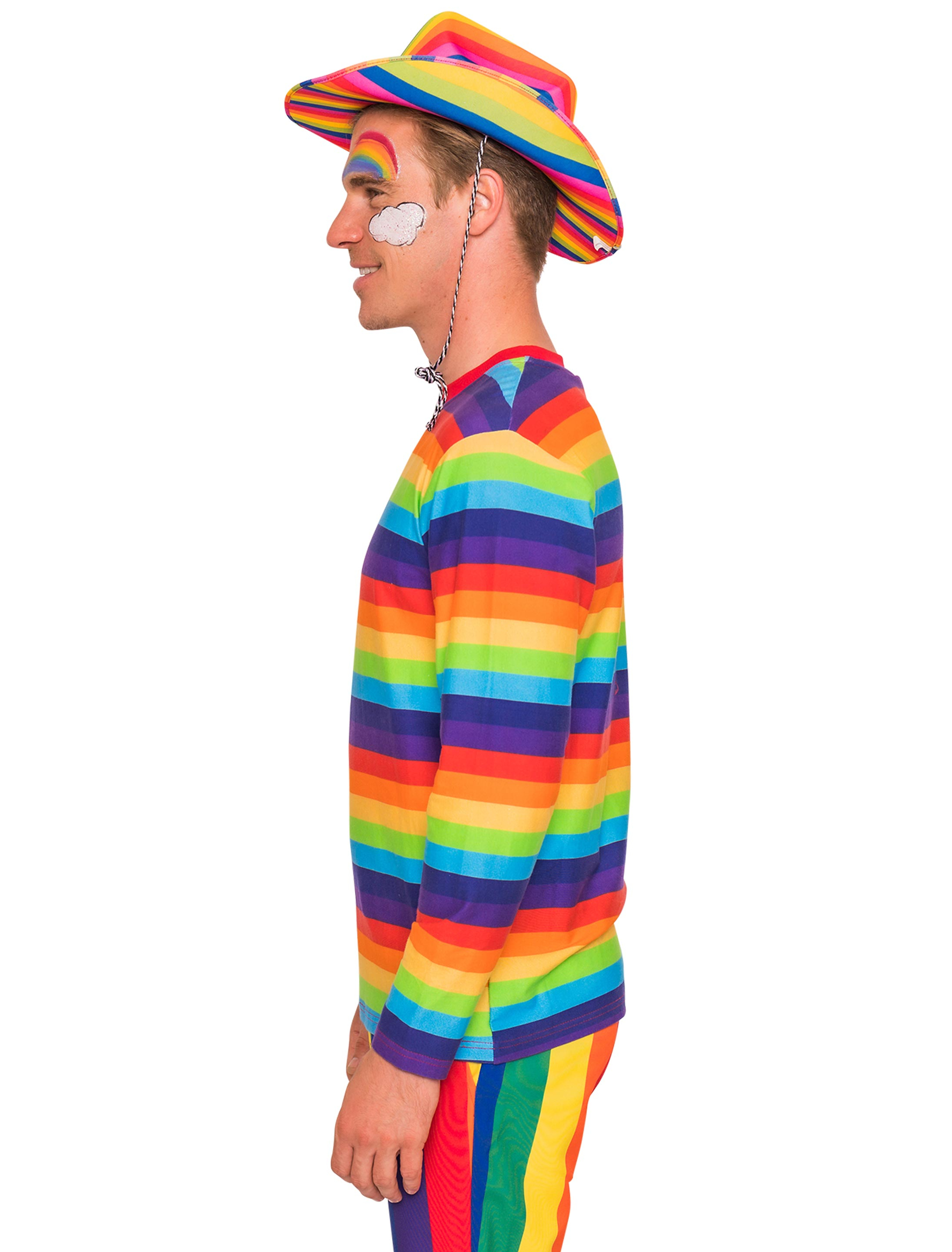 Shirt langarm Herren rainbow L