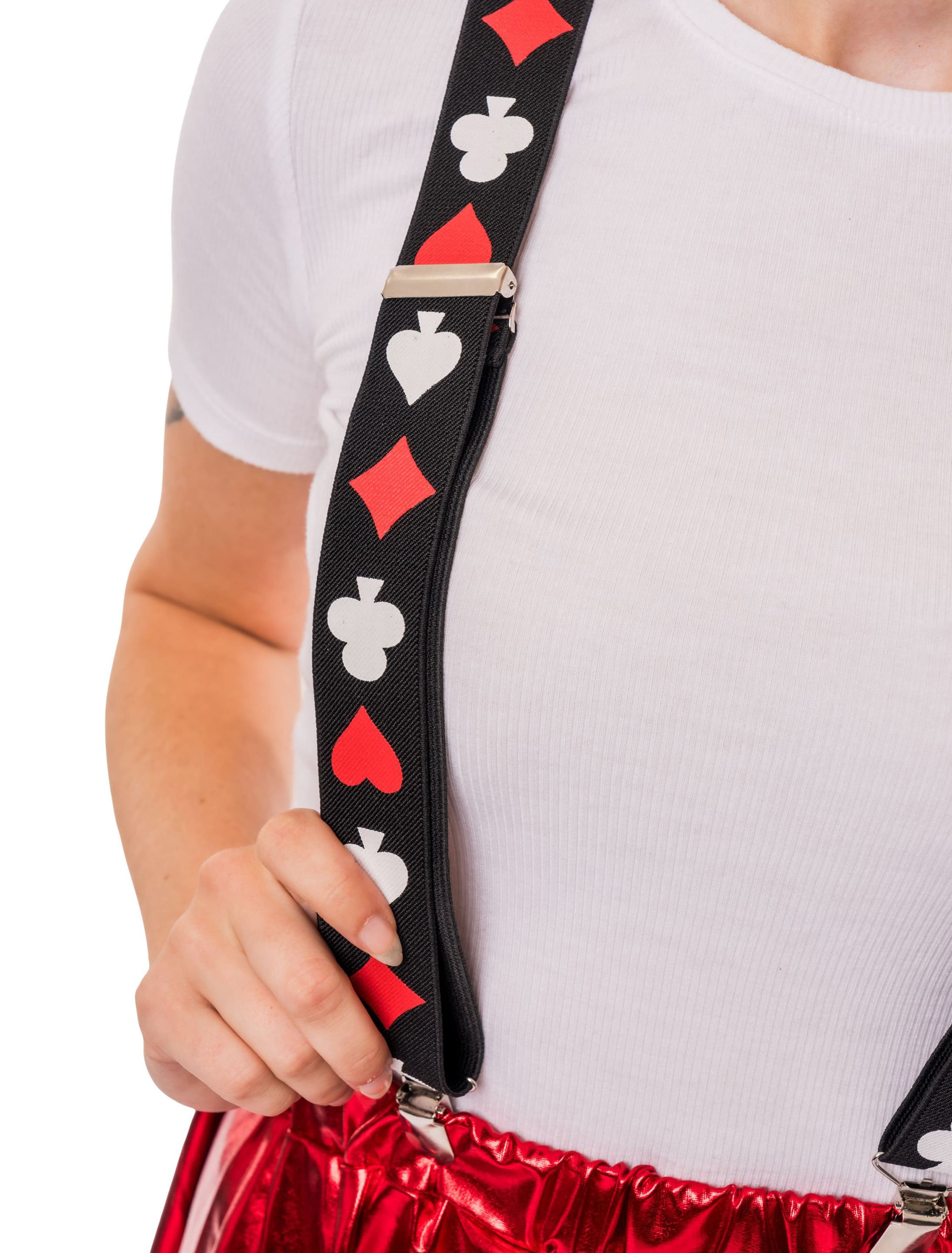 Hosenträger Poker schwarz/weiß/rot