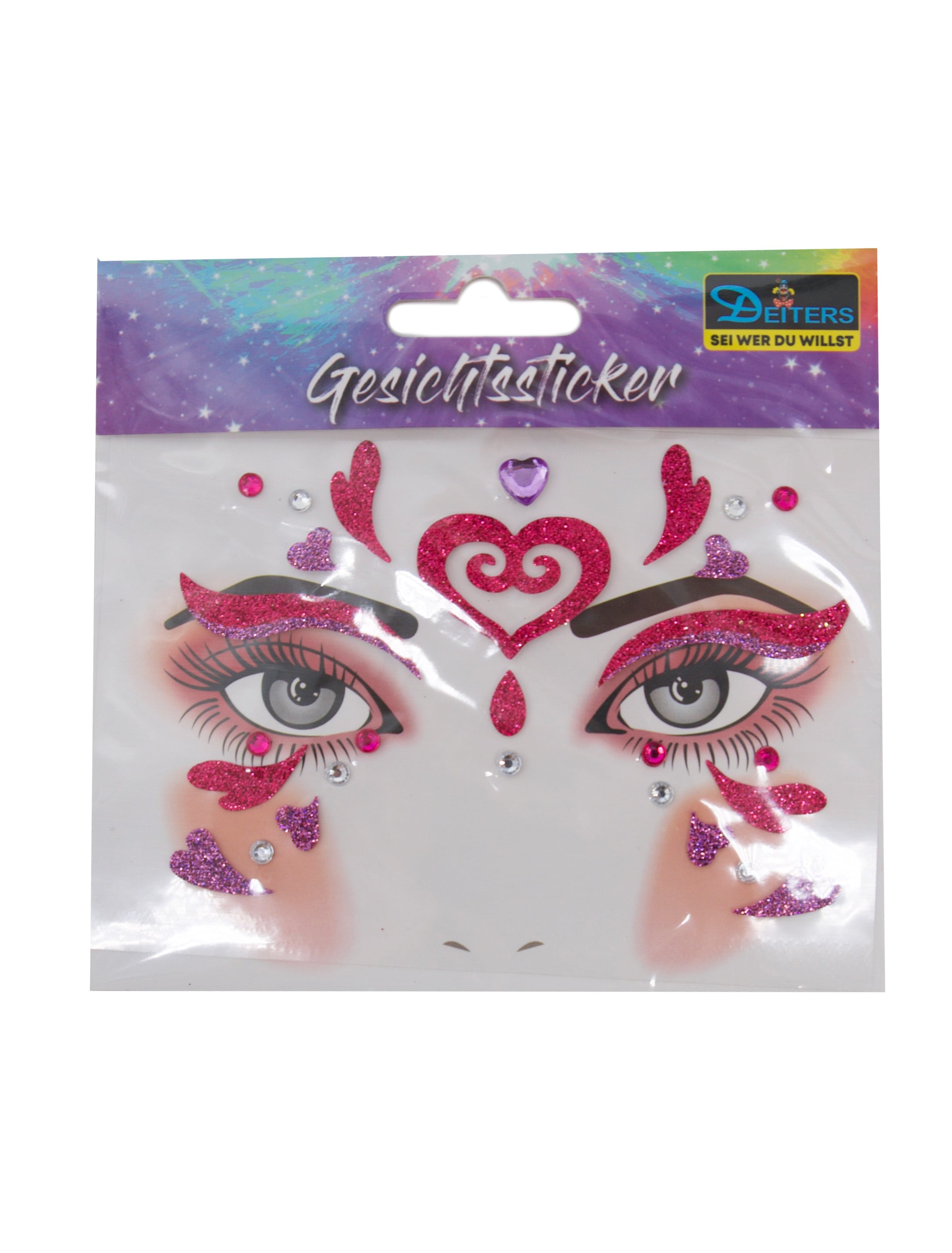 Gesichtssticker Herzen pink