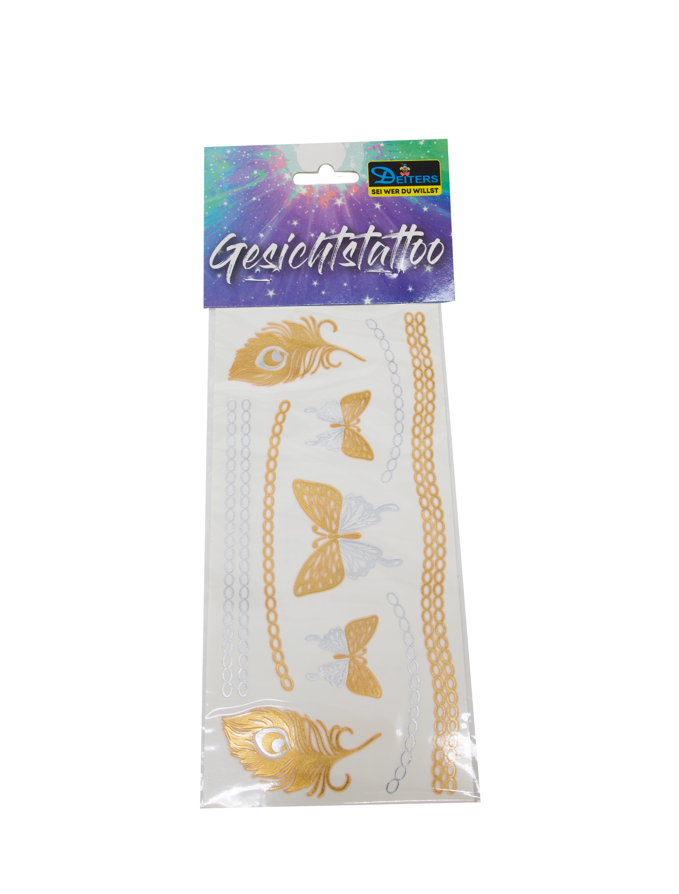 Tattoo Schmetterlinge Metallic gold/silber