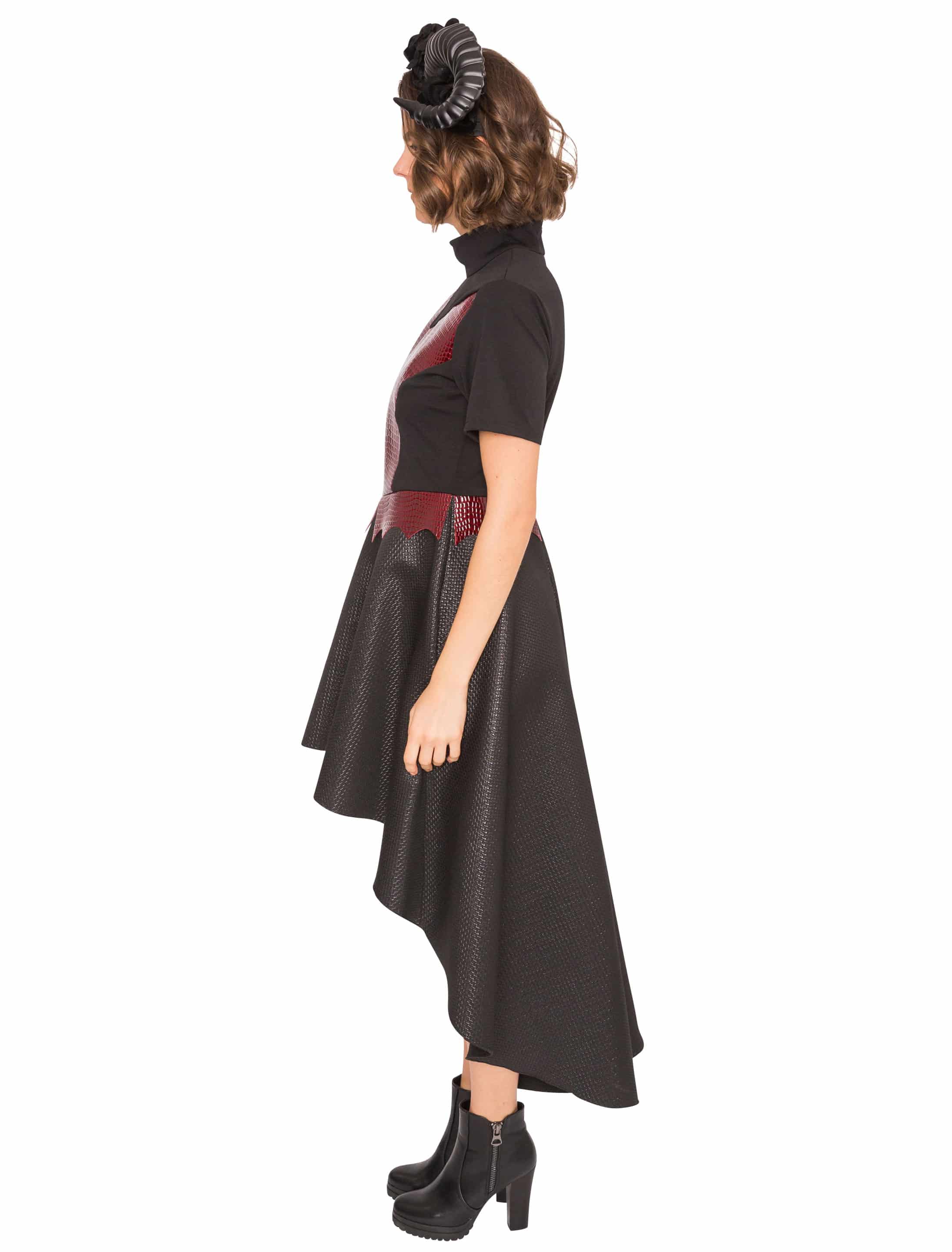 Kleid Teufel Damen schwarz/rot L