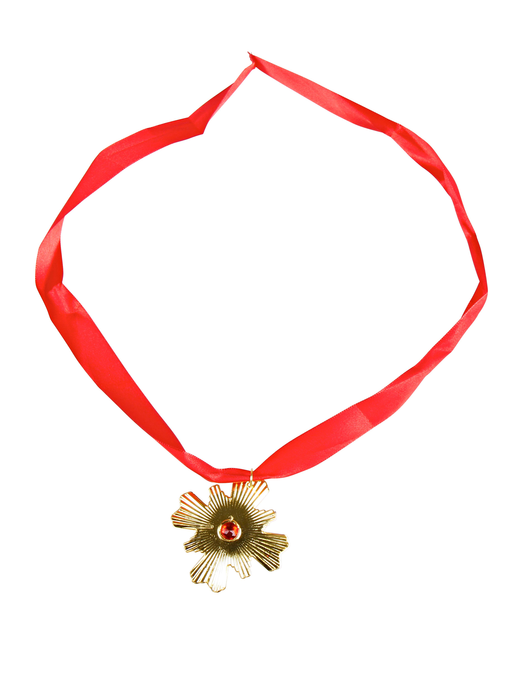 Halskette rot mit Kreuz