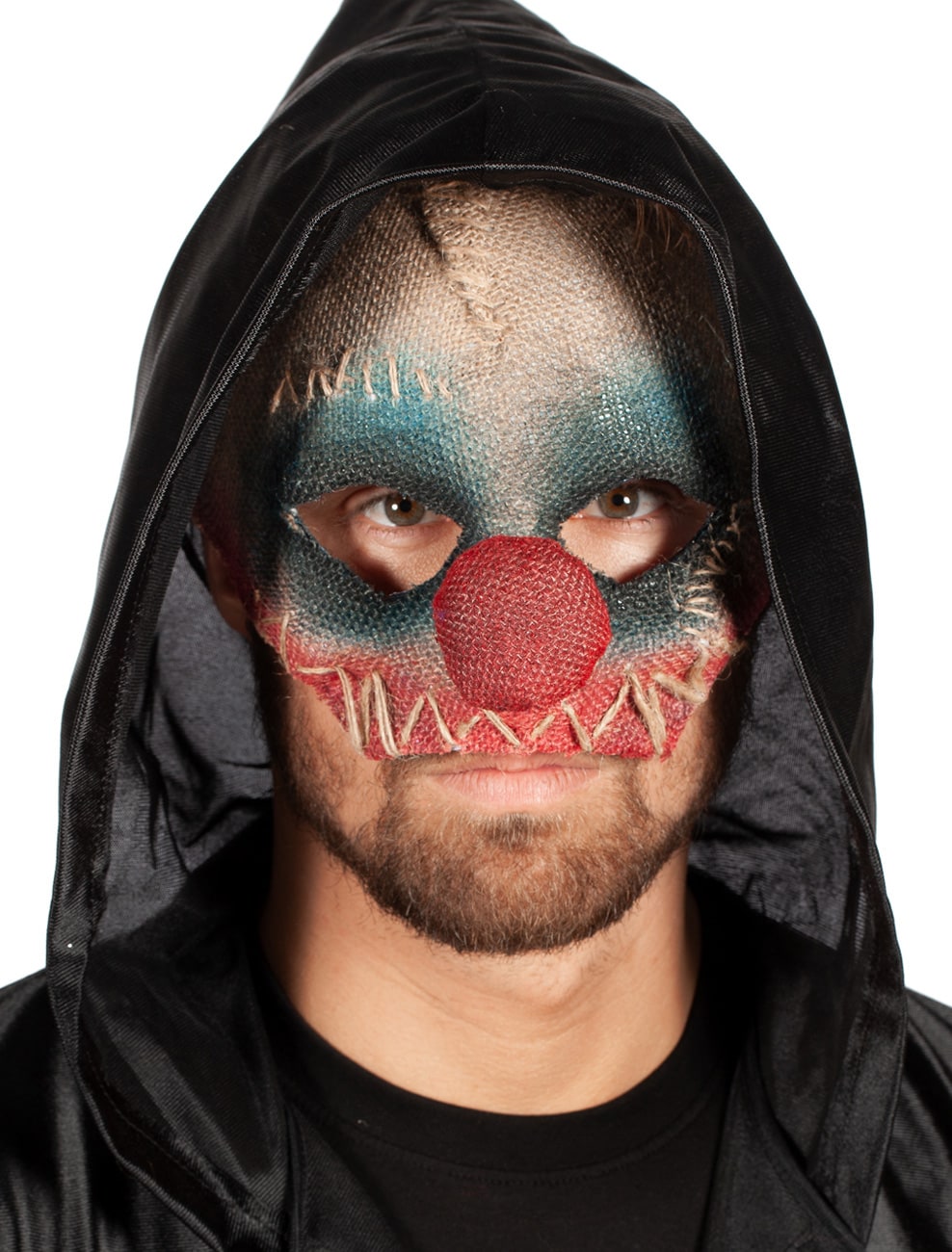 Maske Clown Sackleinen