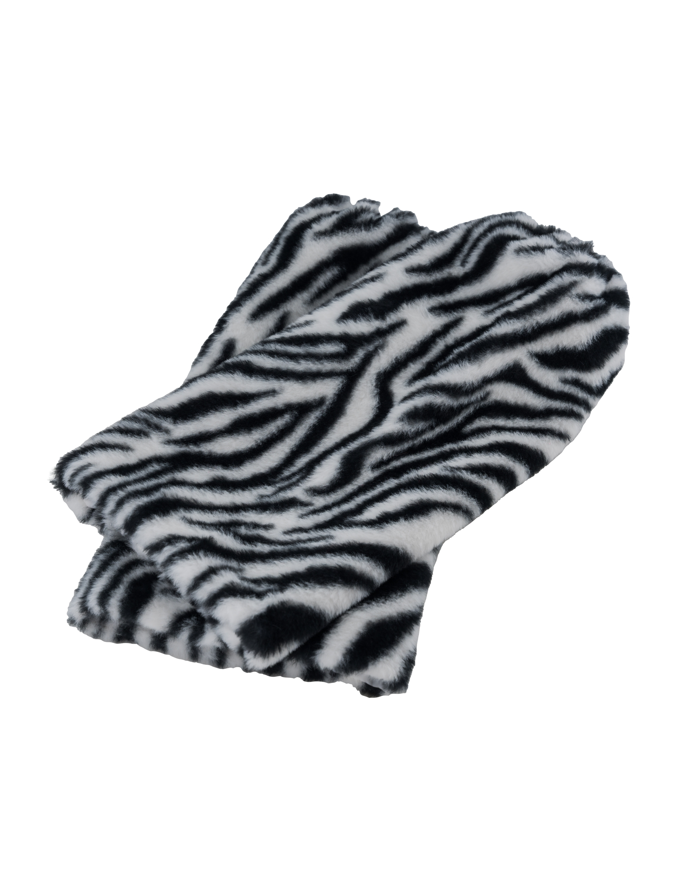 Beinstulpen Plüsch Zebra 40cm schwarz/weiß one size