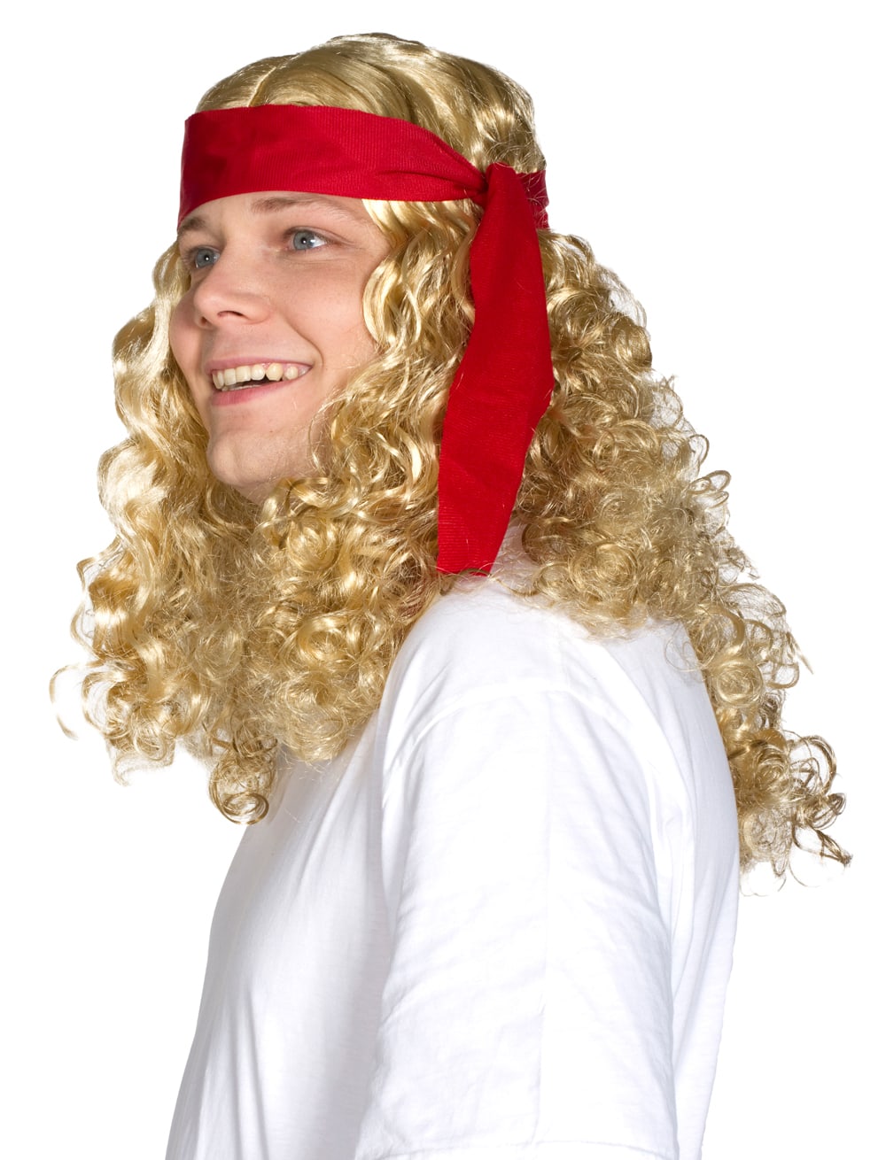 Perücke Hippie lockig Haarband blond one size
