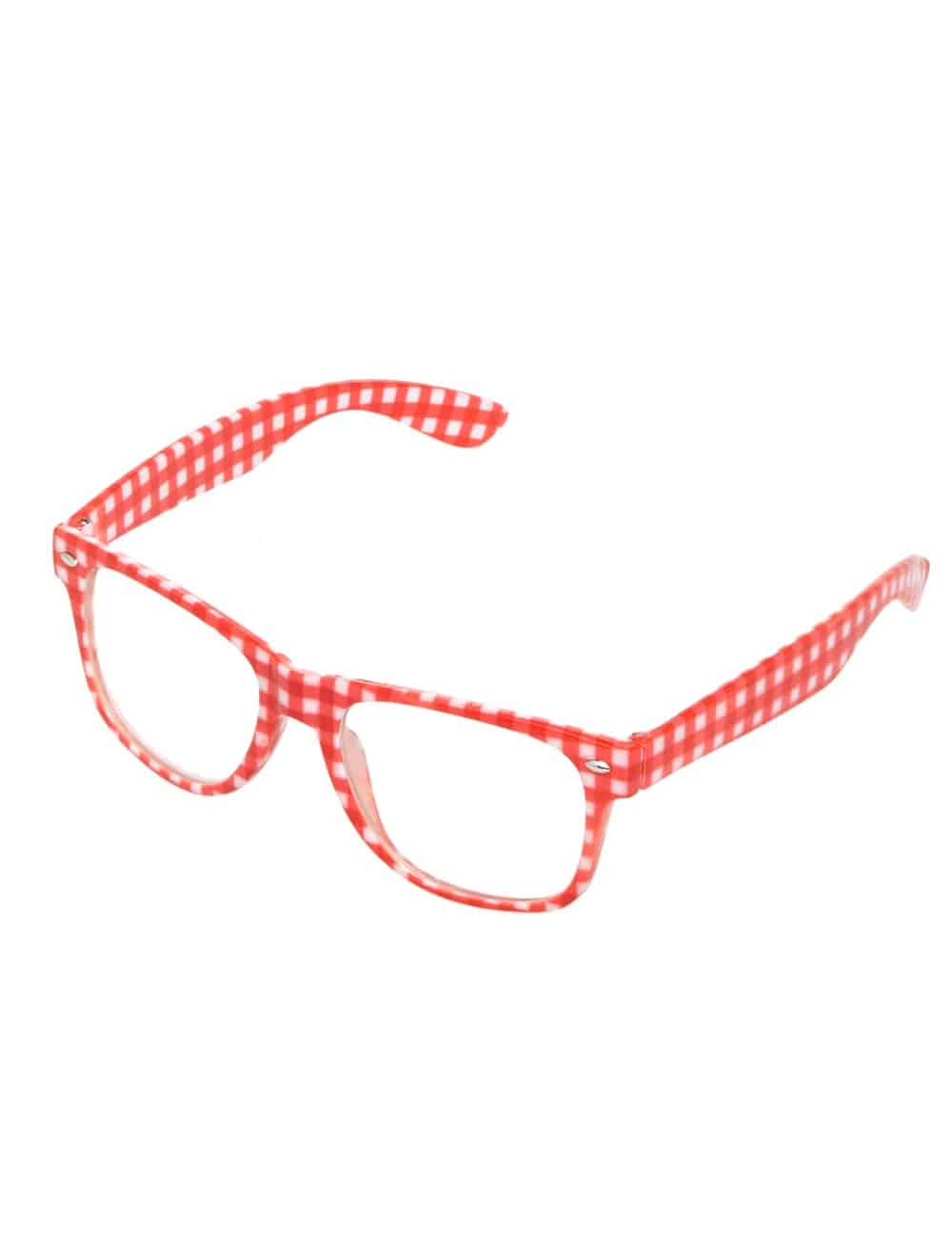 Brille Nerd rot/weiß