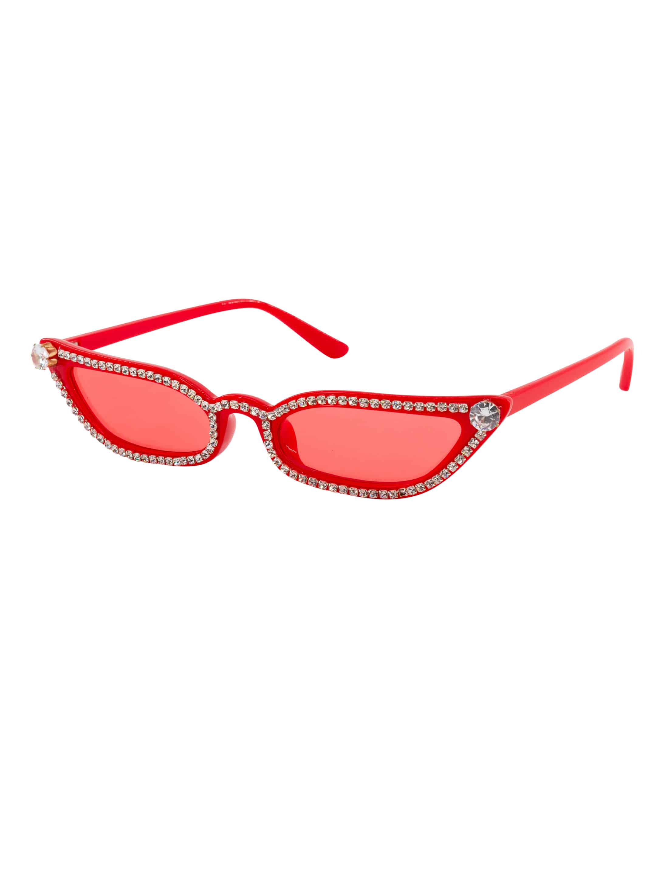 Brille mit Strass rot