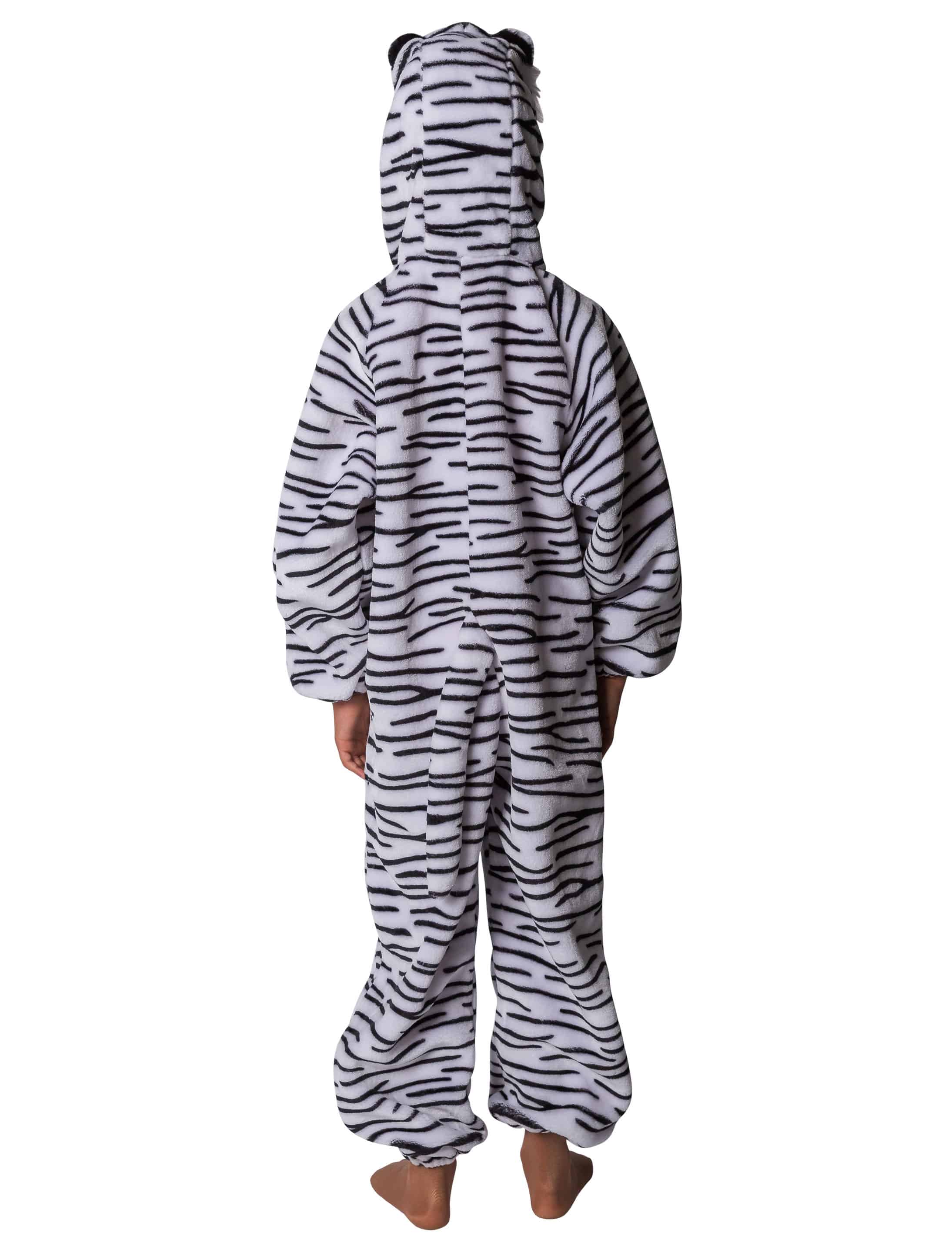 Overall Plüsch Tiger Kinder schwarz/weiß 98-104