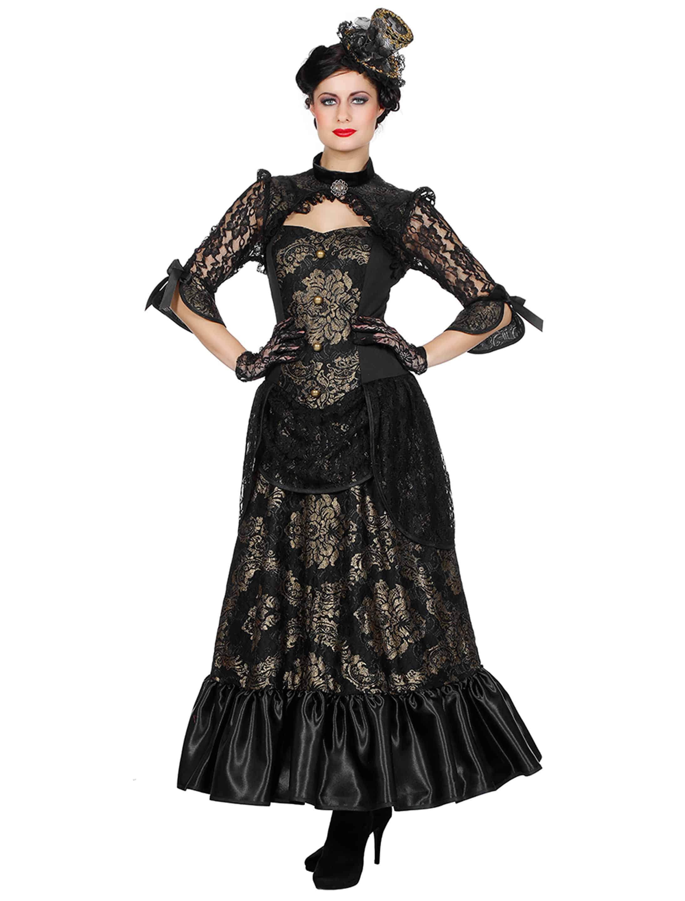 Kleid viktorianische Dame schwarz 42