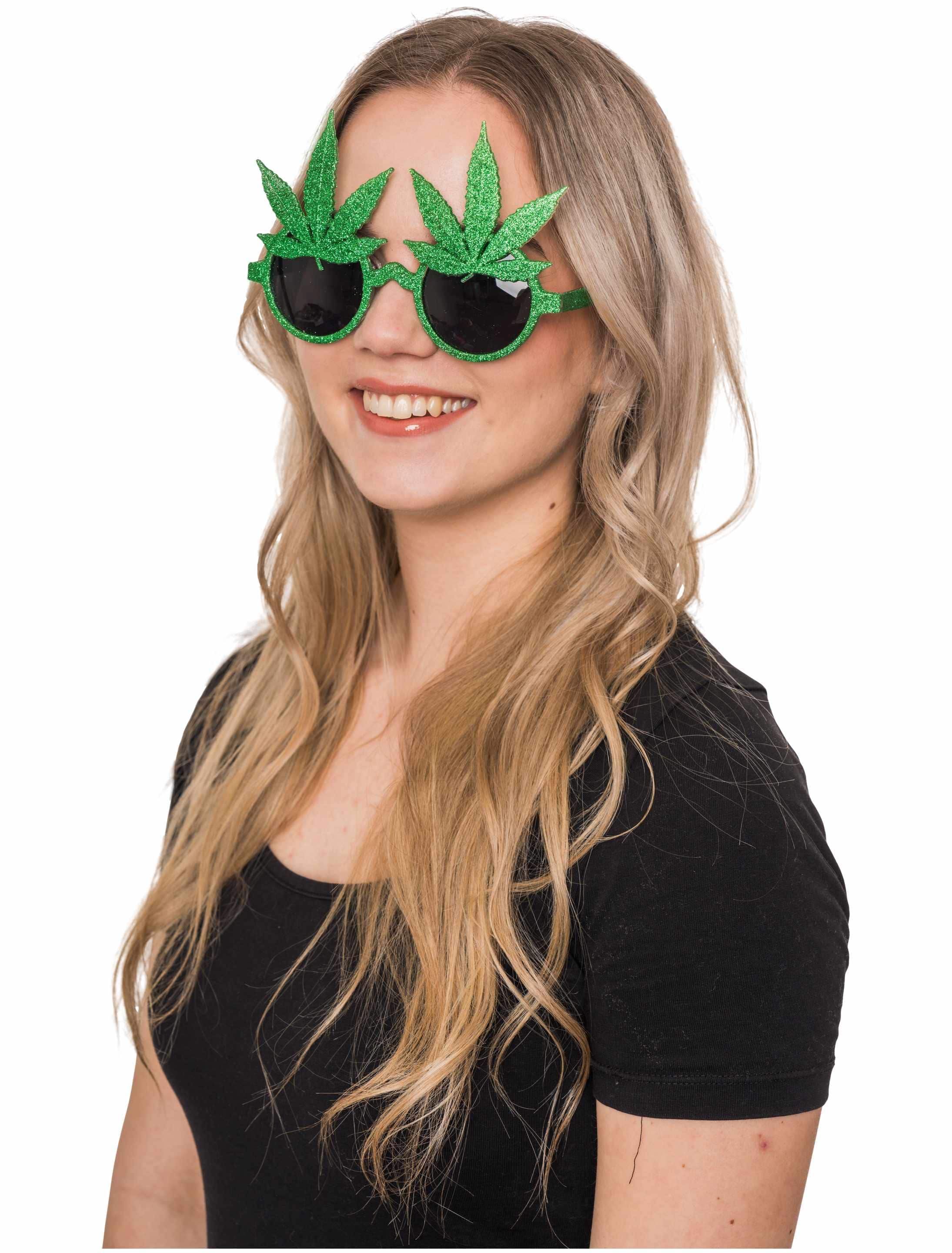 Brille Marihuana grün