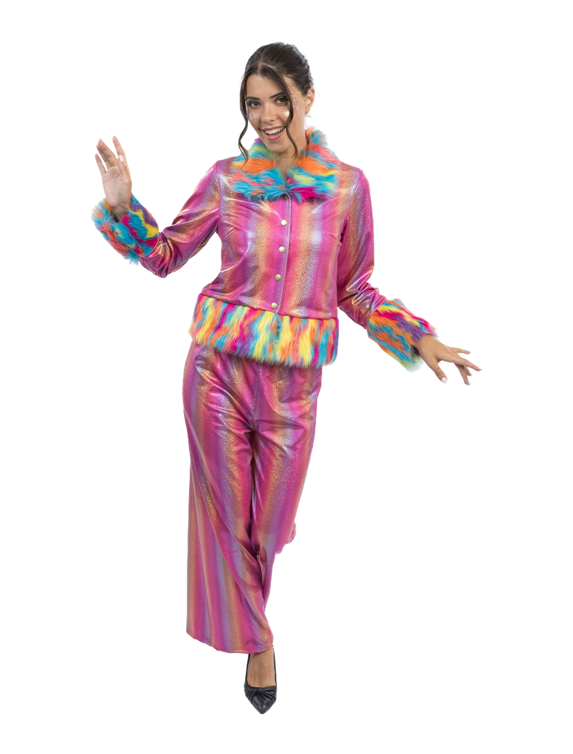 Kostüm Fancy Glitzer 2-tlg. Damen pink L