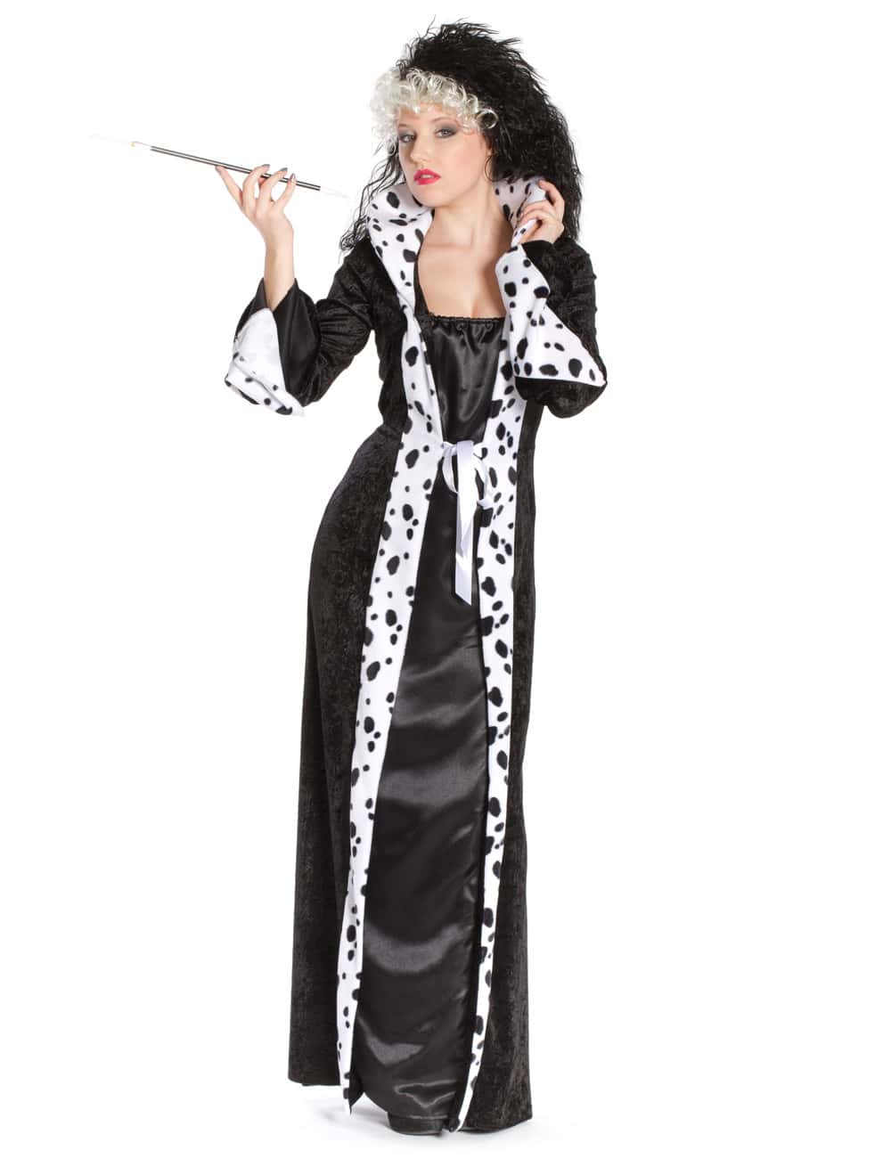 Kleid Dalmatiner Damen schwarz/weiß 2XL/3XL