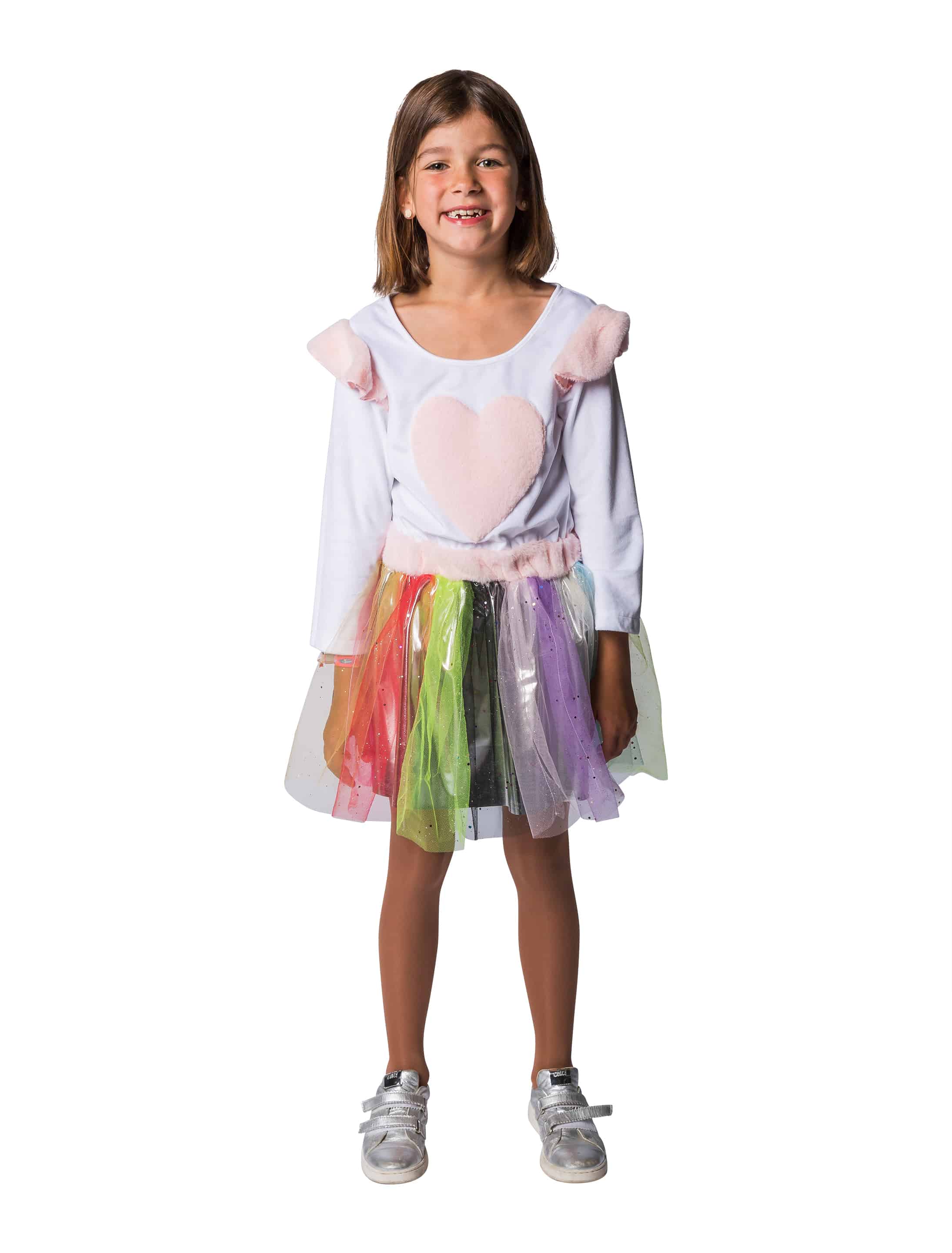 Kleid Einhorn Kinder mehrfarbig 128