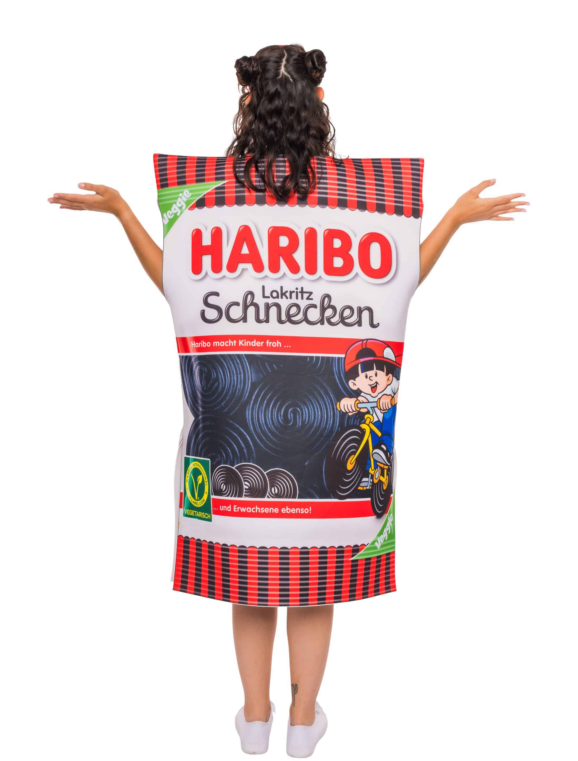 Kostüm HARIBO Lakritz Schnecken Erwachsene schwarz/weiß/rot one size