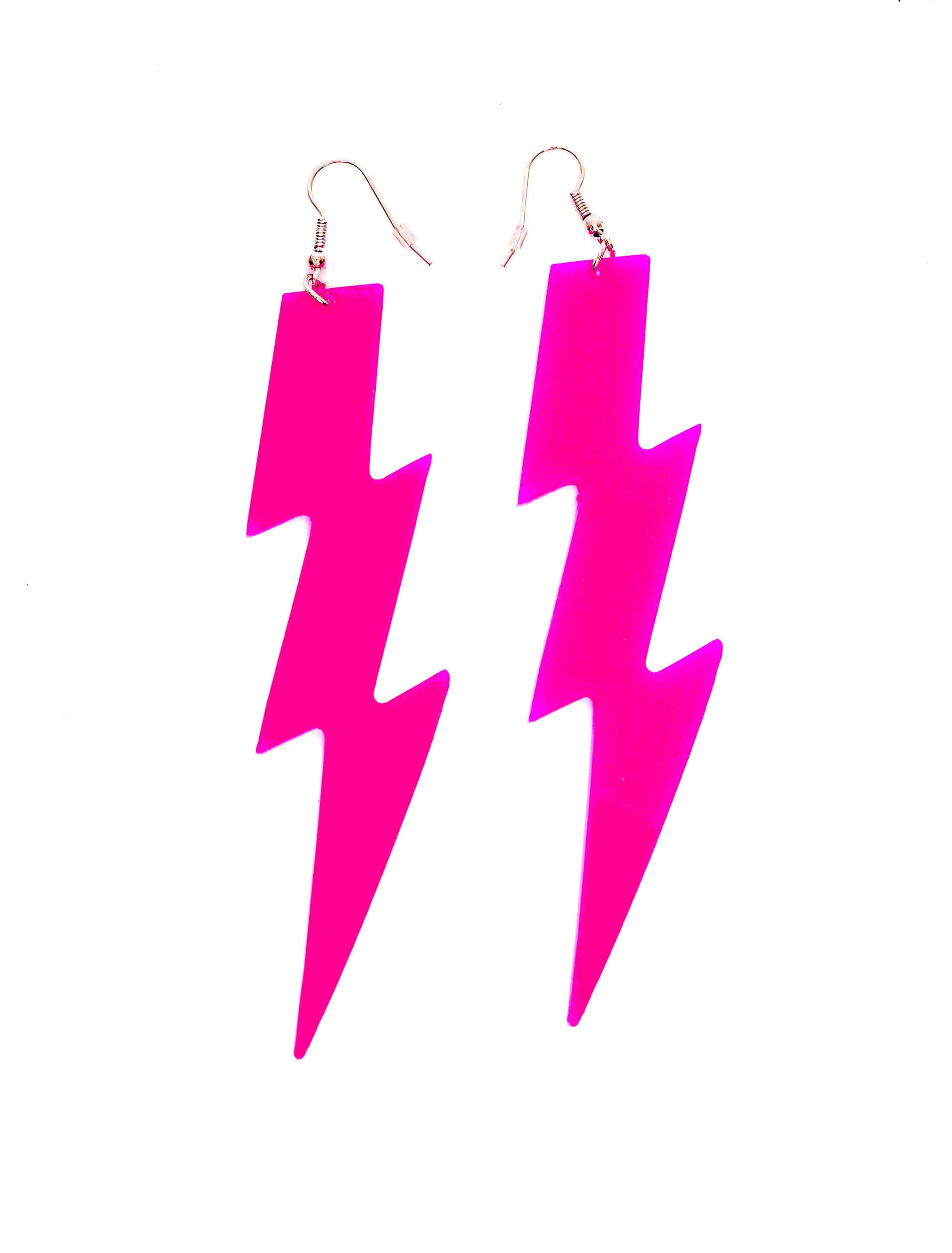 Ohrringe Blitz neonpink