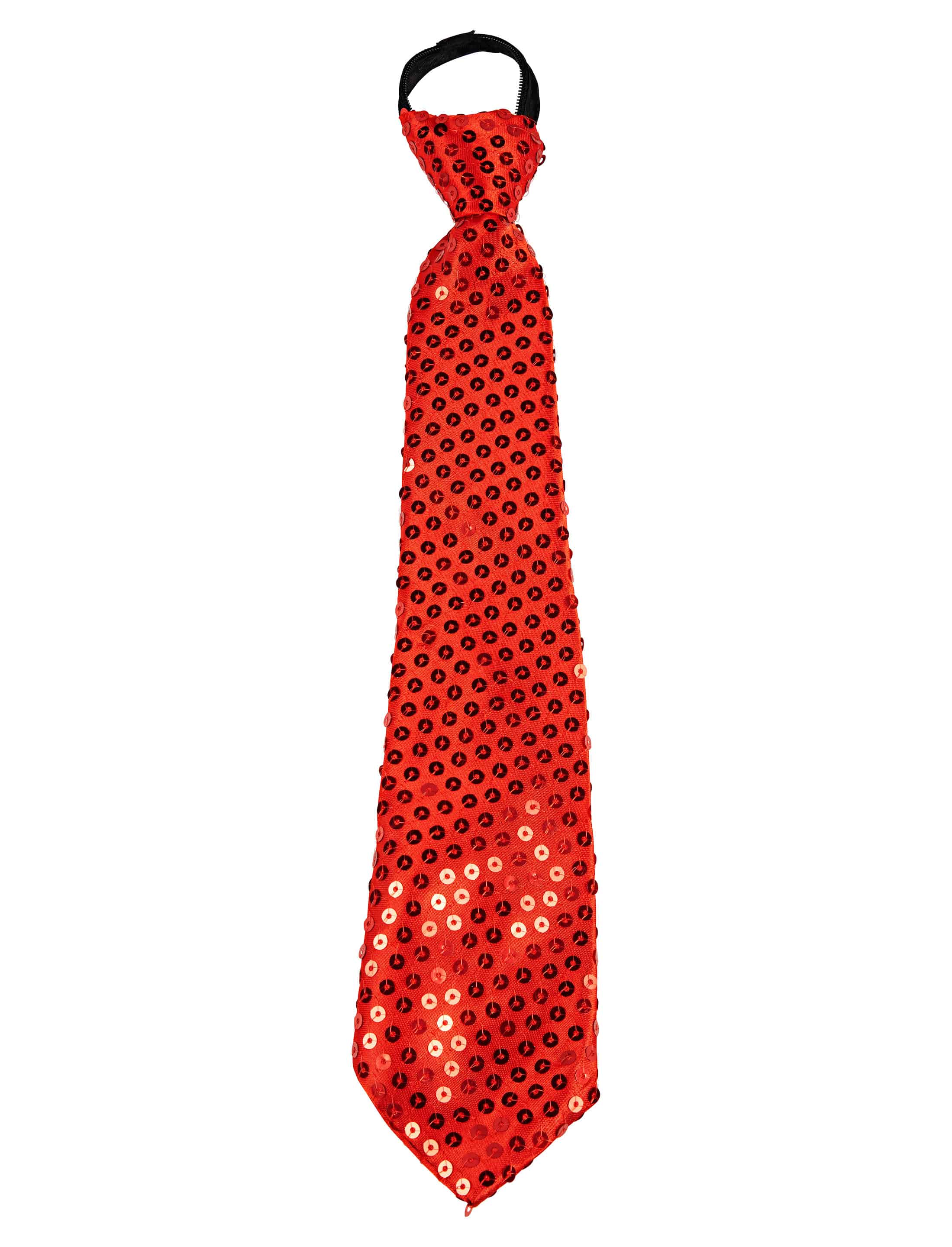 Krawatte Pailletten LED rot