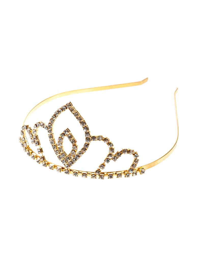 Diadem Metall mit Strass gold