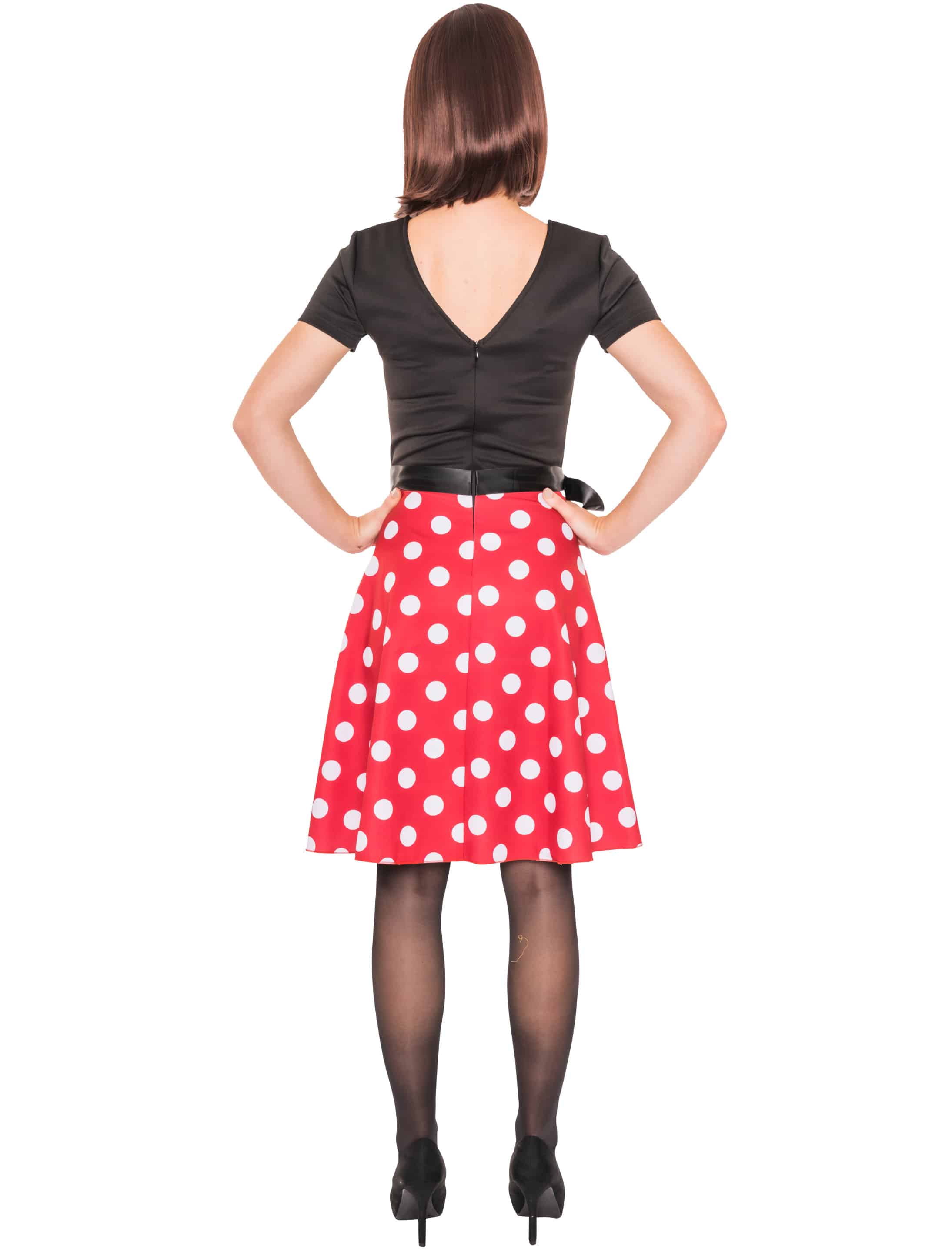 Kleid Maus mit Punkten schwarz/weiß/rot 2XL