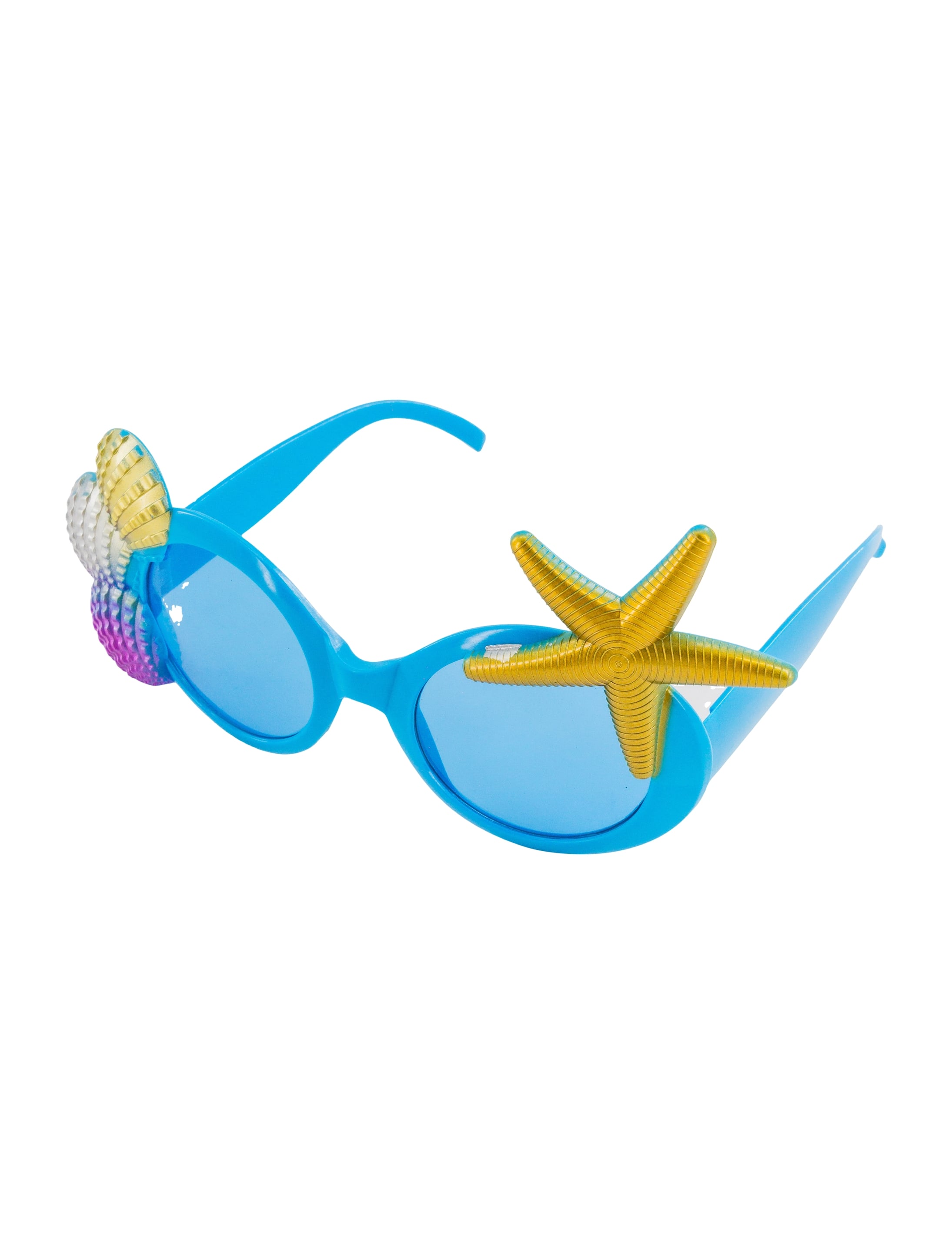 Brille mit Muscheln blau