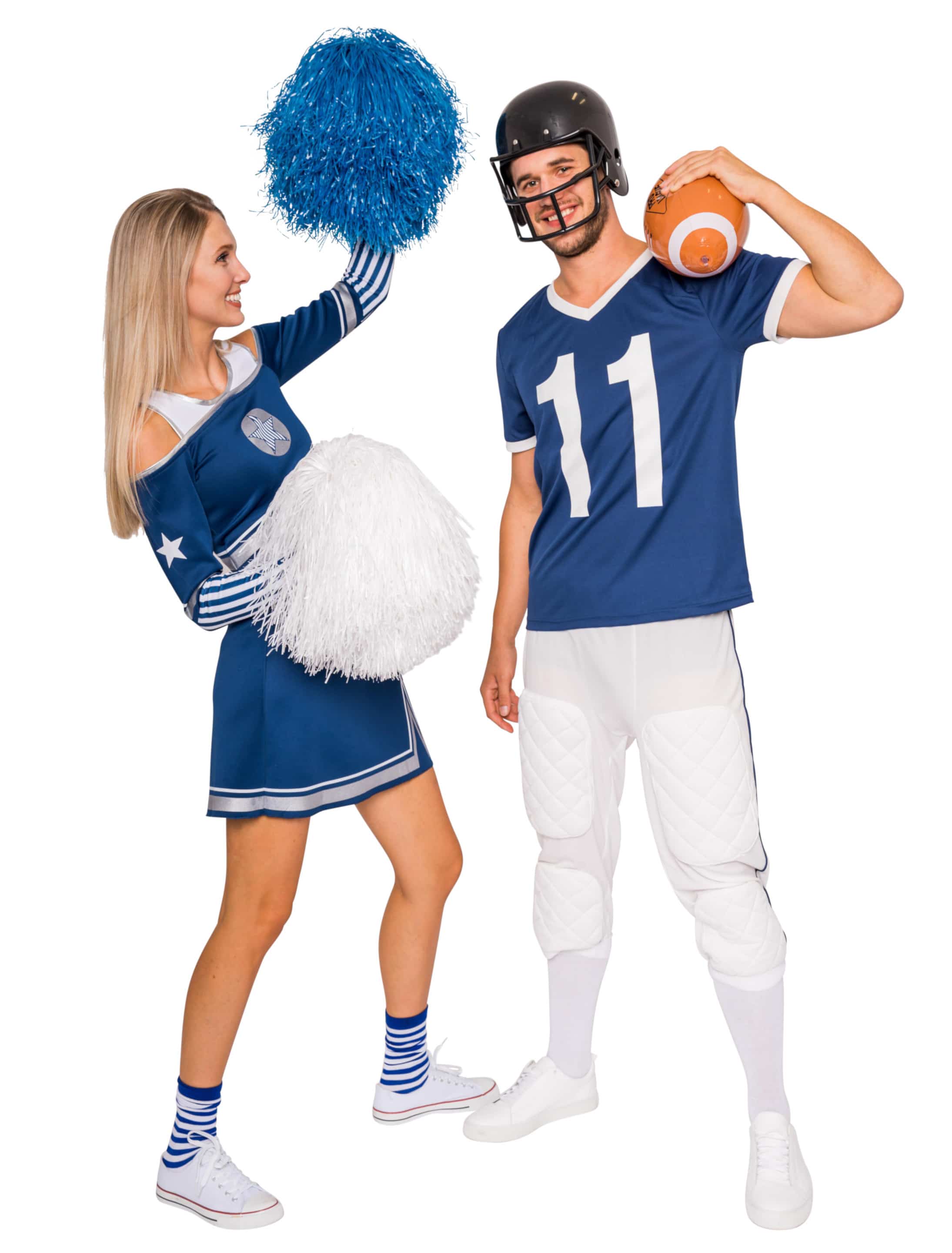 Cheerleader Damen 2-tlg. blau L