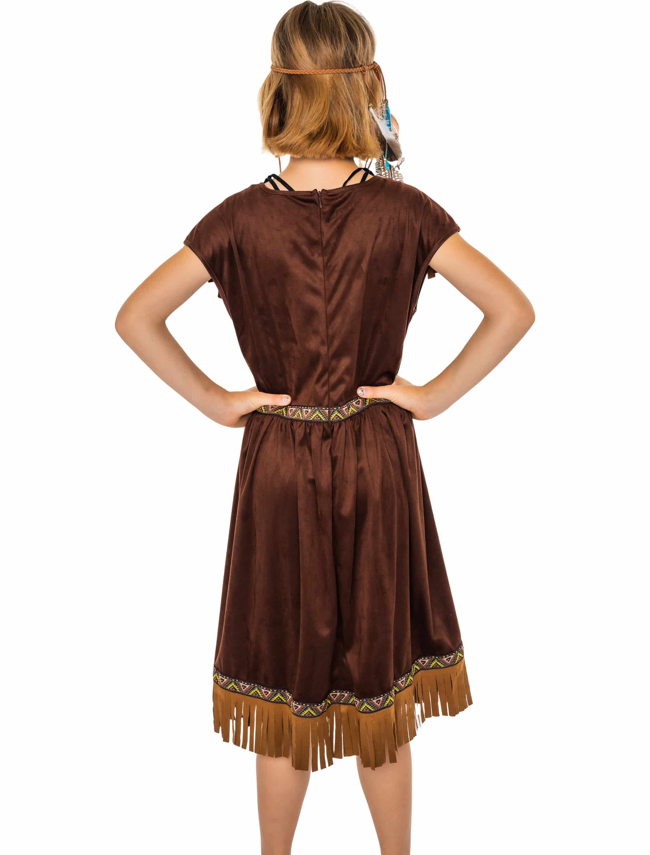 Kleid Indianerin Tahki Kinder Mädchen braun 128