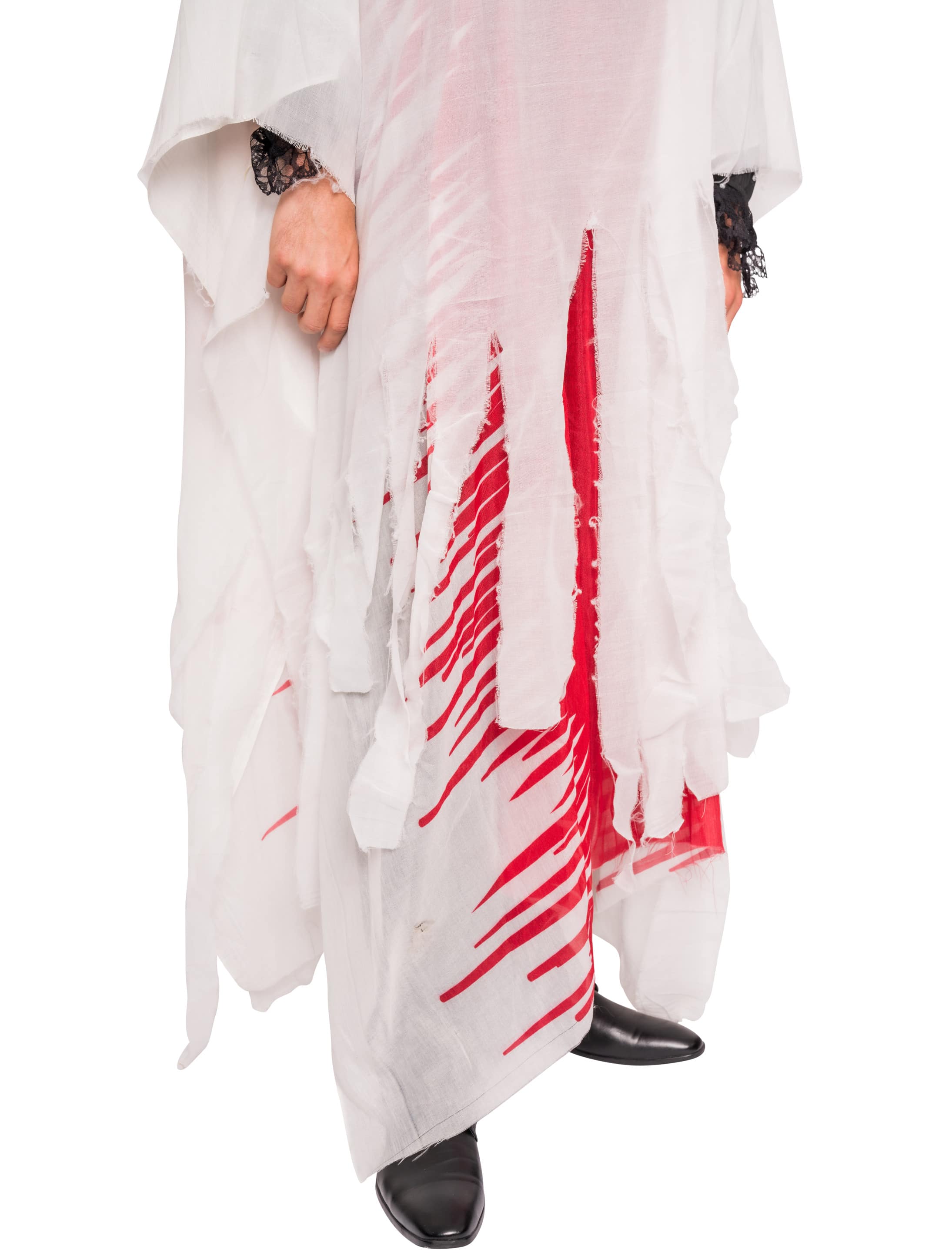 Cape mit Kapuze rot/weiß one size Cape mit Kapuze rot/weiß one size