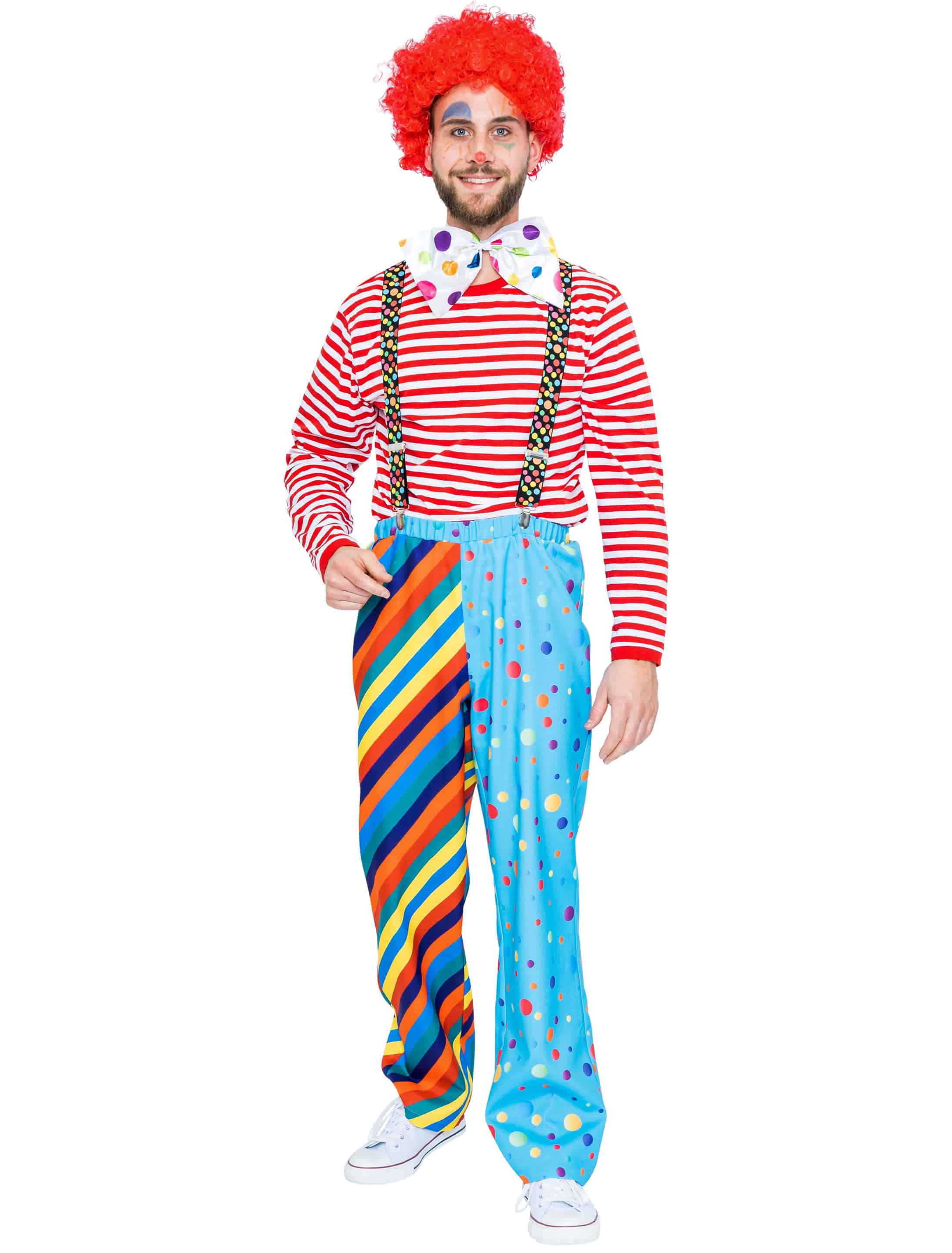 Hose Regenbogen Clown Herren bunt XL